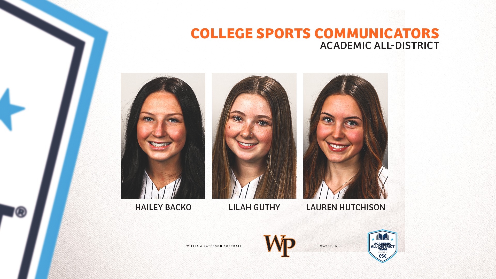 2025 CSC Academic All-District Softball Team