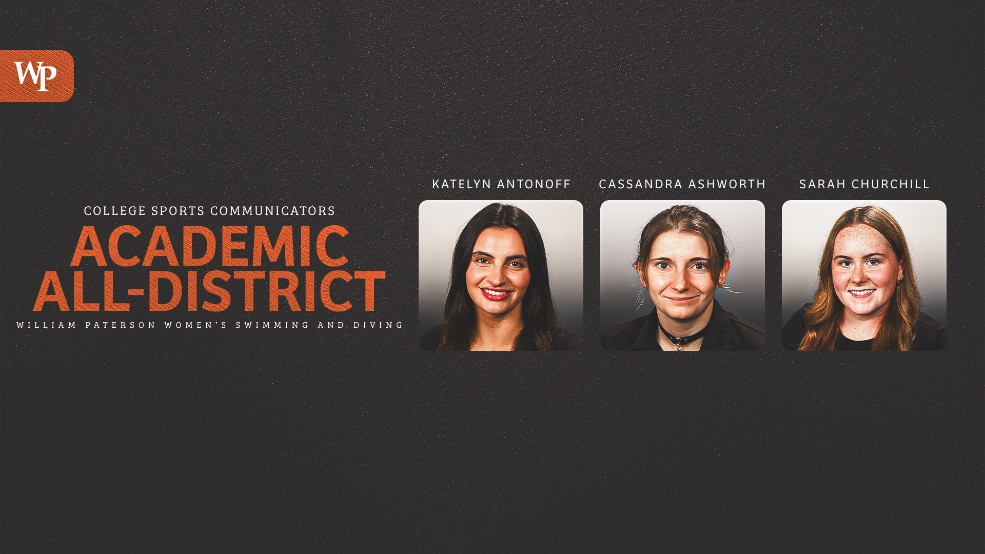 2025-26 College Sports Communicators (CSC) Women's Swim & Dive Academic All-District Team