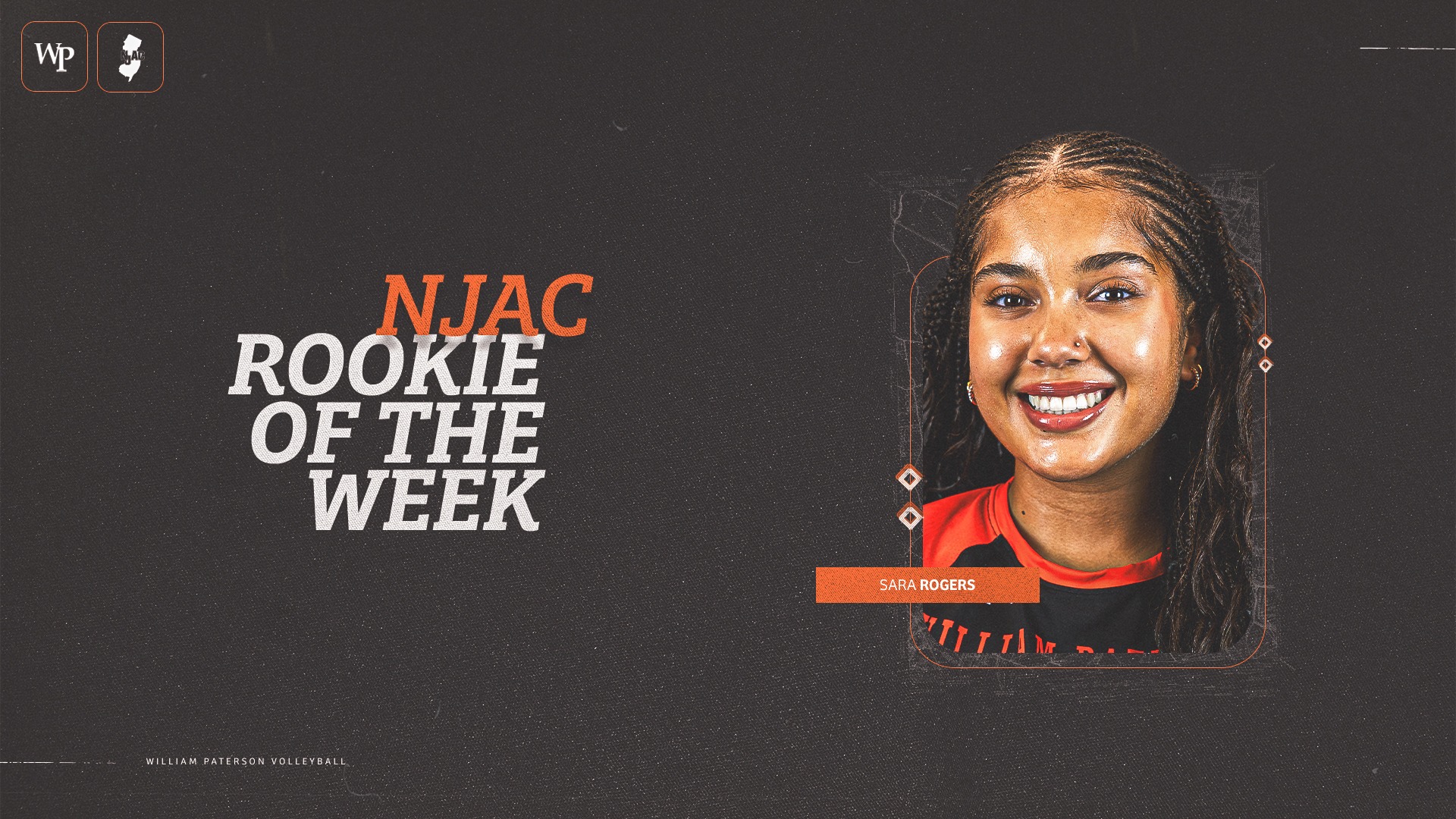 Sara Rogers NJAC Rookie of the Week Web Graphic