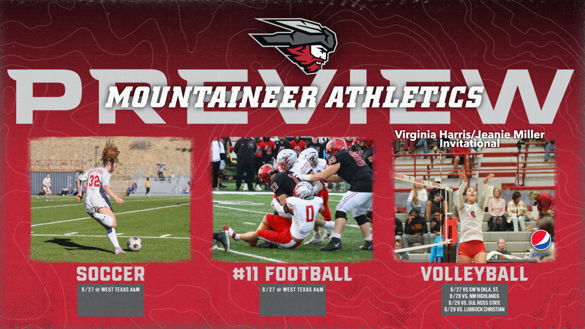 Previews for soccer, football and volleyball