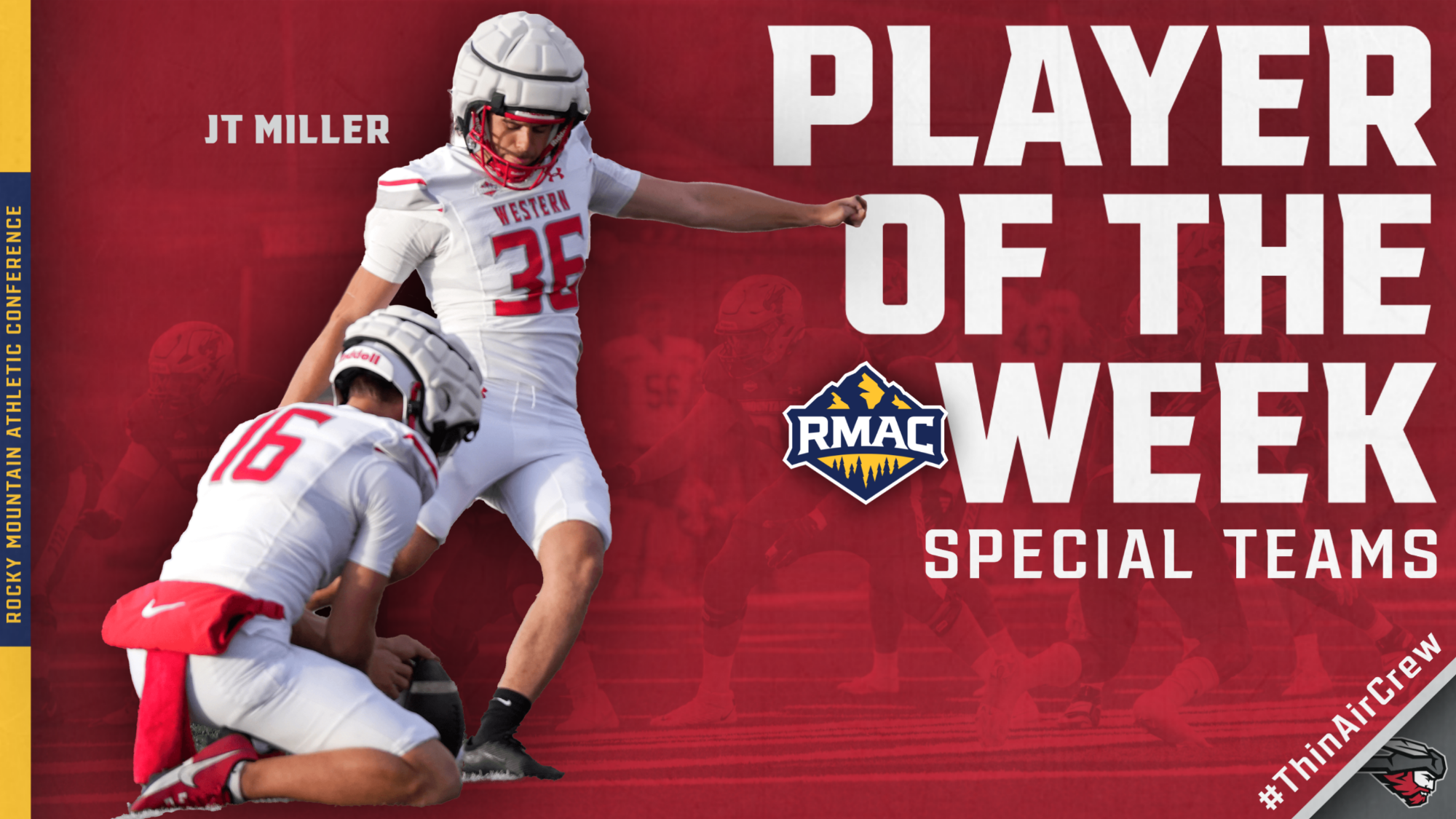 JT Miller was voted the RMAC special teams player of the week