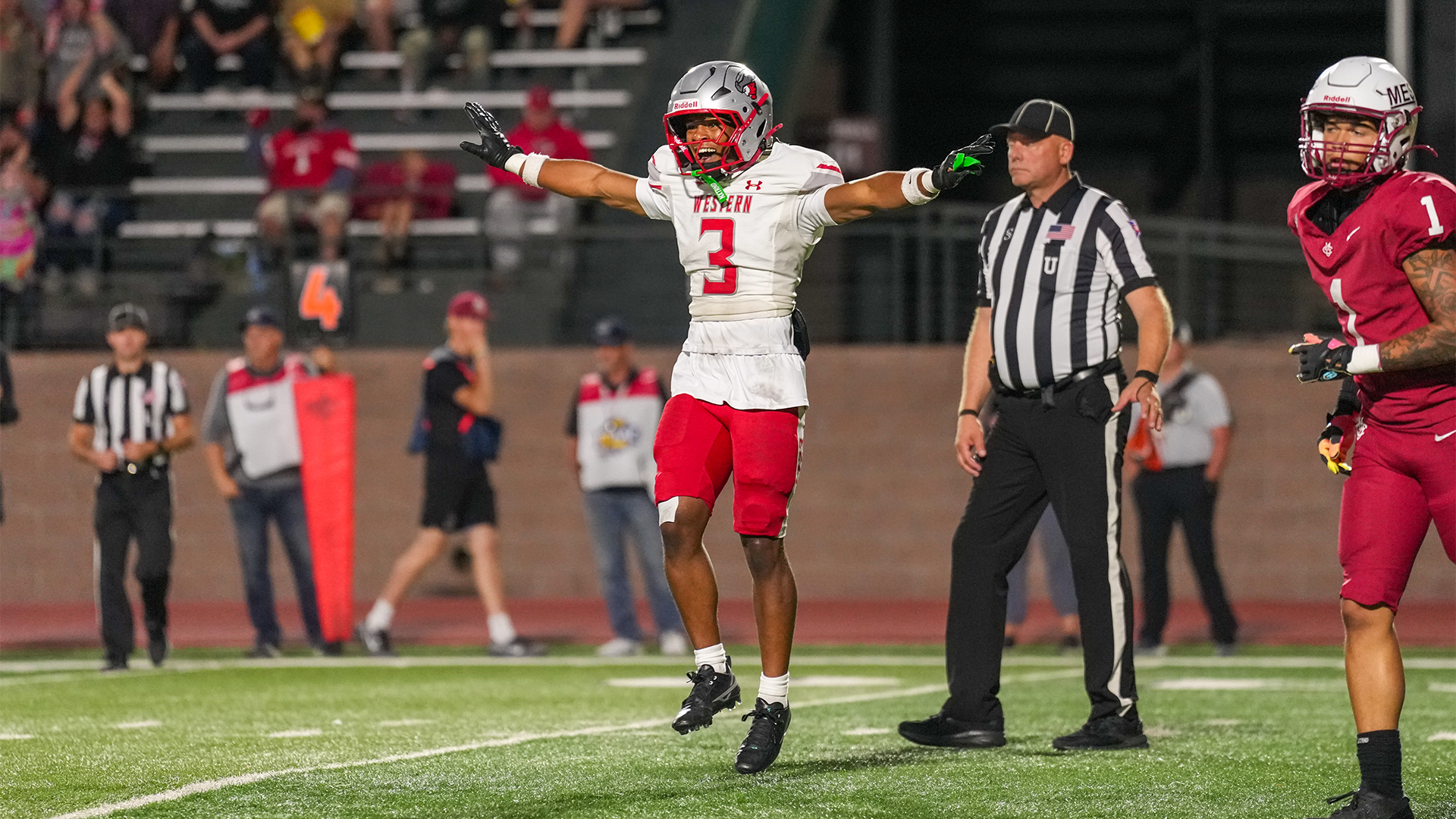 Jevon Young celebrates in game at Colorado Mesa