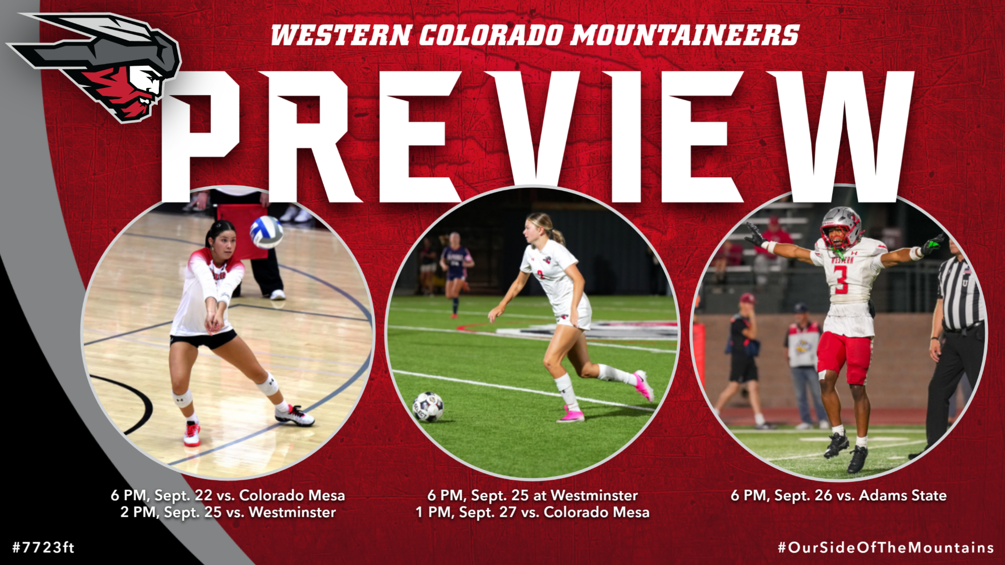 Previews for volleyball, soccer and football