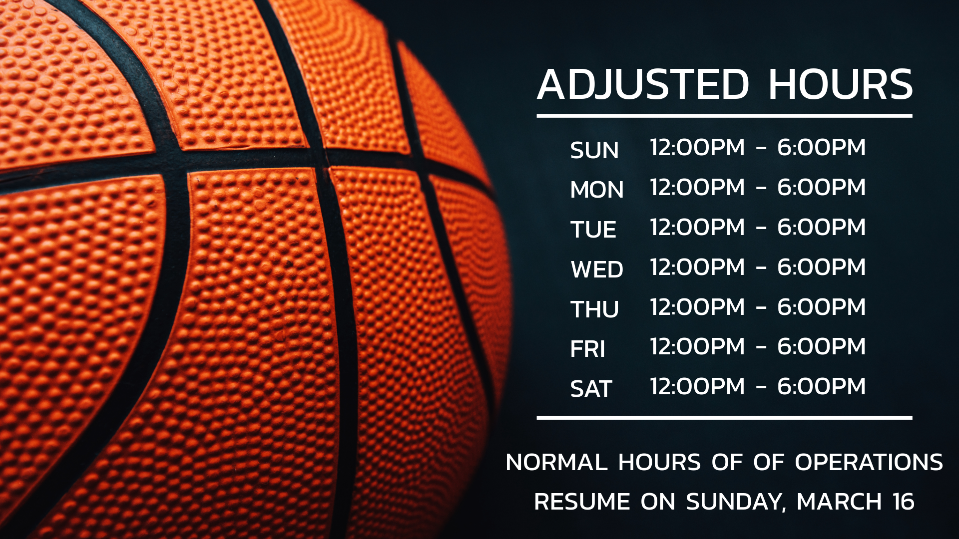 REC CENTER S25 MIDTERM BREAK HOURS