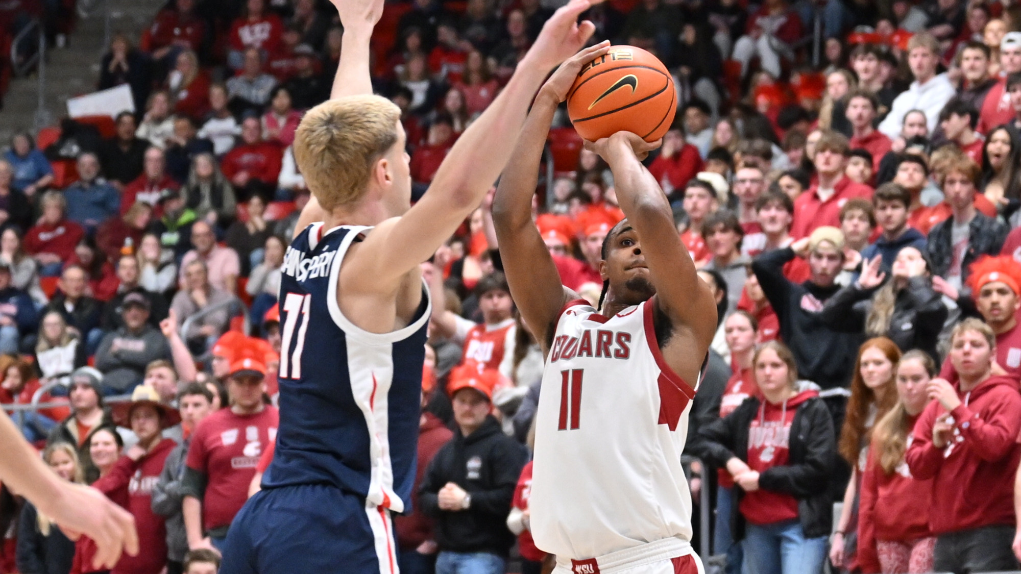 Jerone Morton rises for a shot against Gonzaga, Jan. 15, 2026