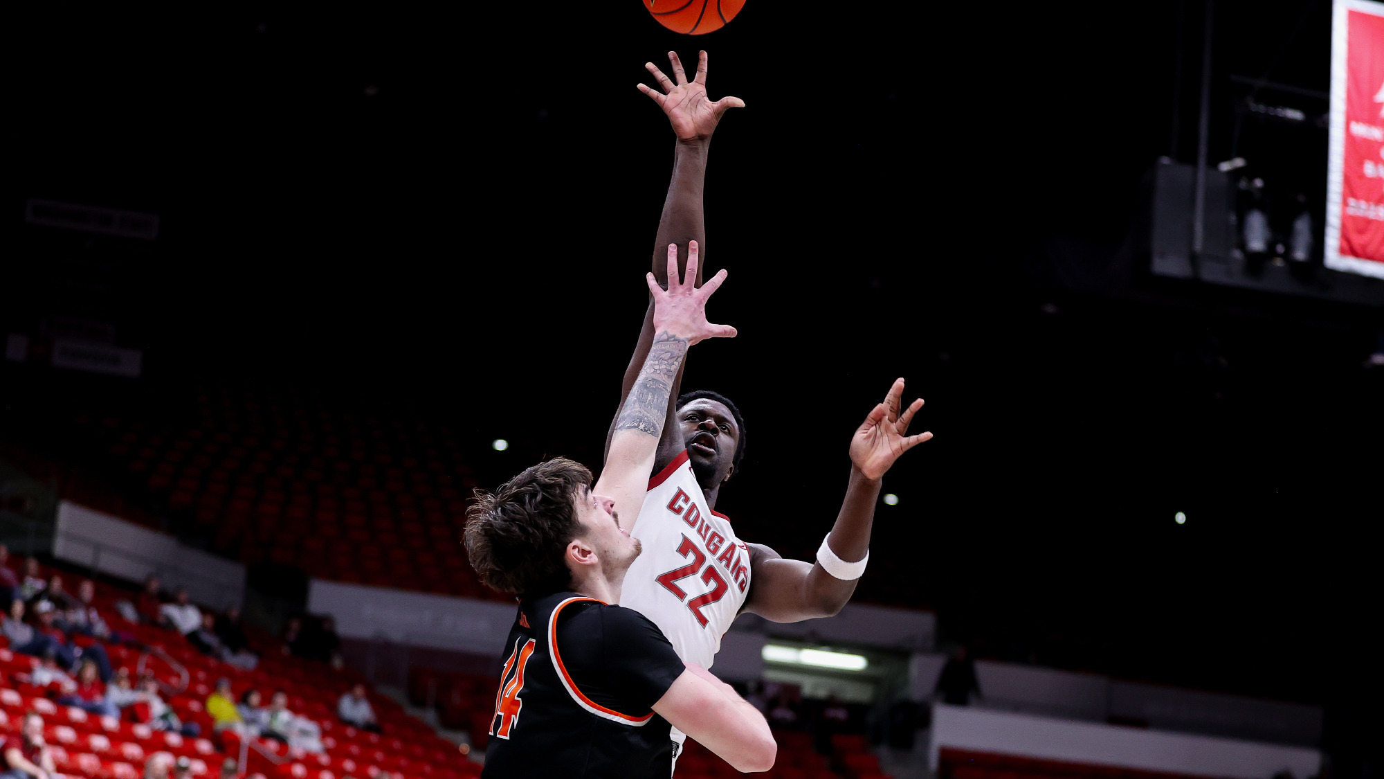 ND Okafor rises for a shot over Pacific, Feb. 18, 2026