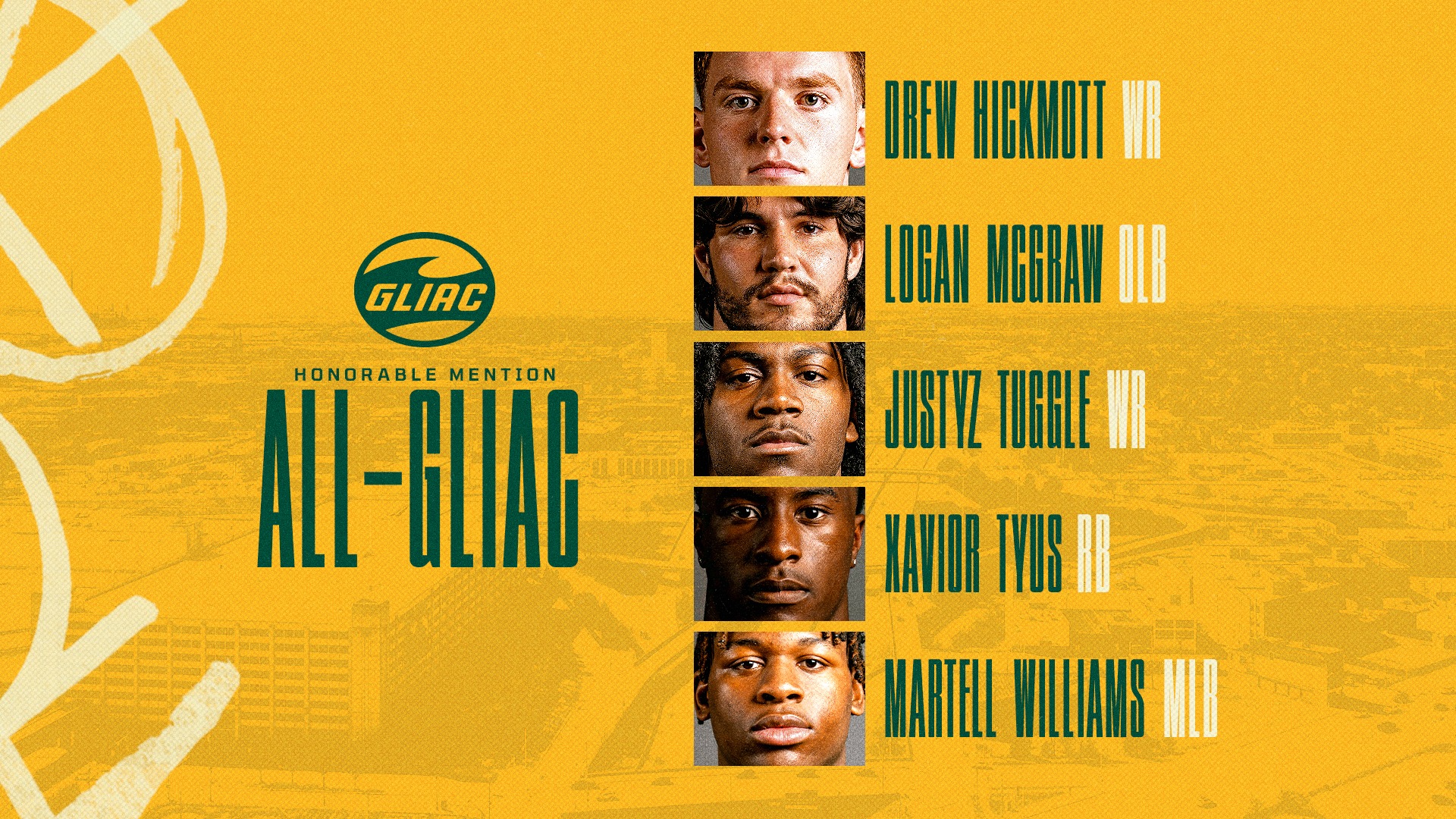 2025 Football Honorable Mention All-GLIAC