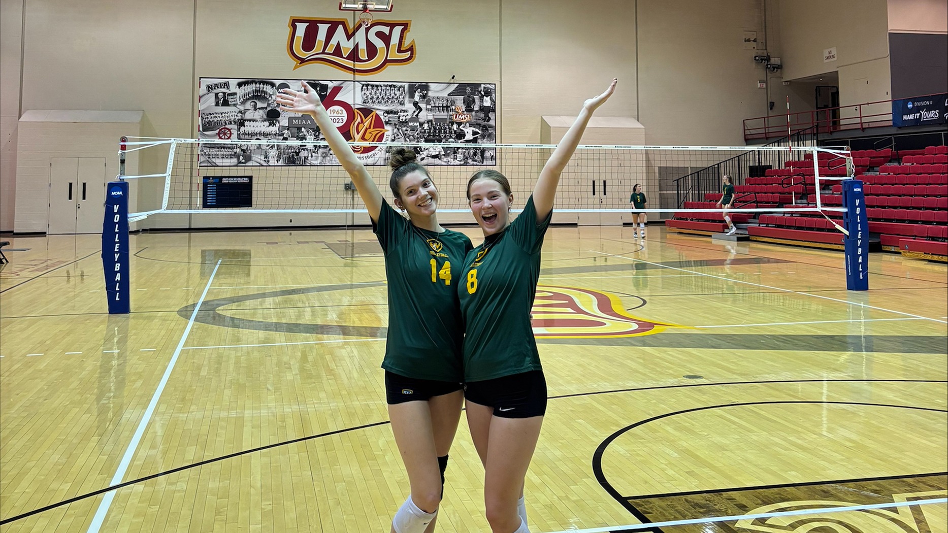 Abby and Alina at 2025 NCAA Regional practice