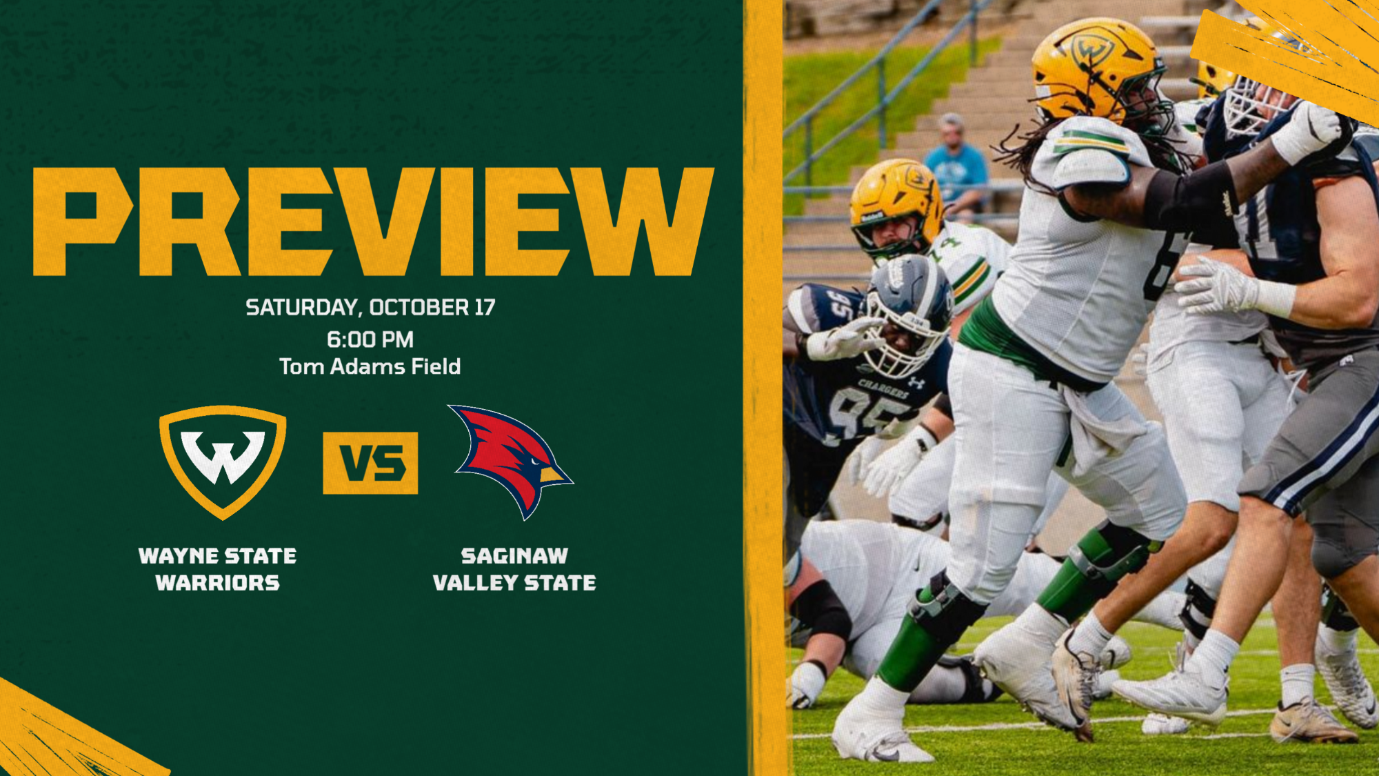 Football vs. Saginaw Valley State Preview Graphic 