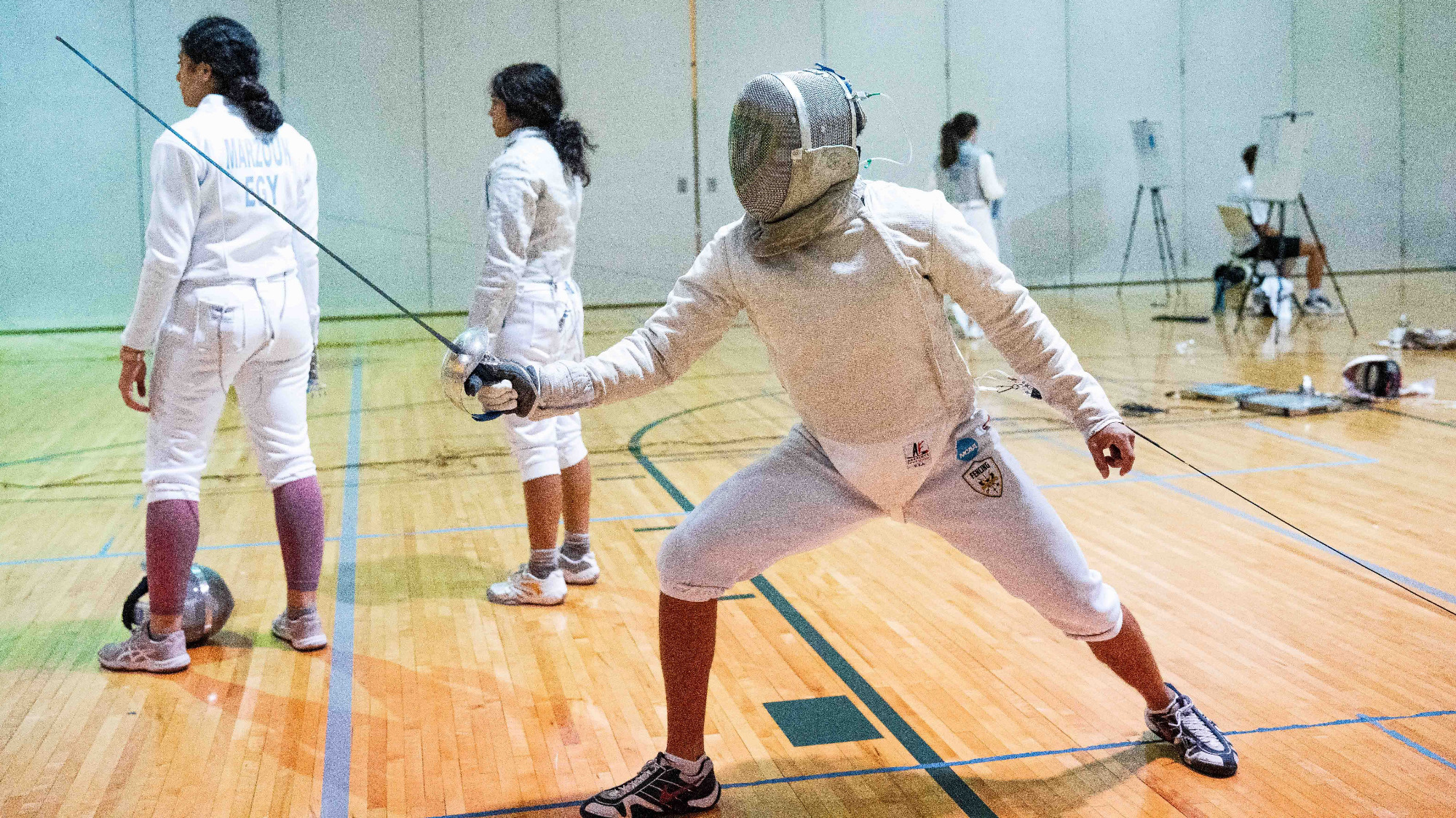 men's fencing practice photo