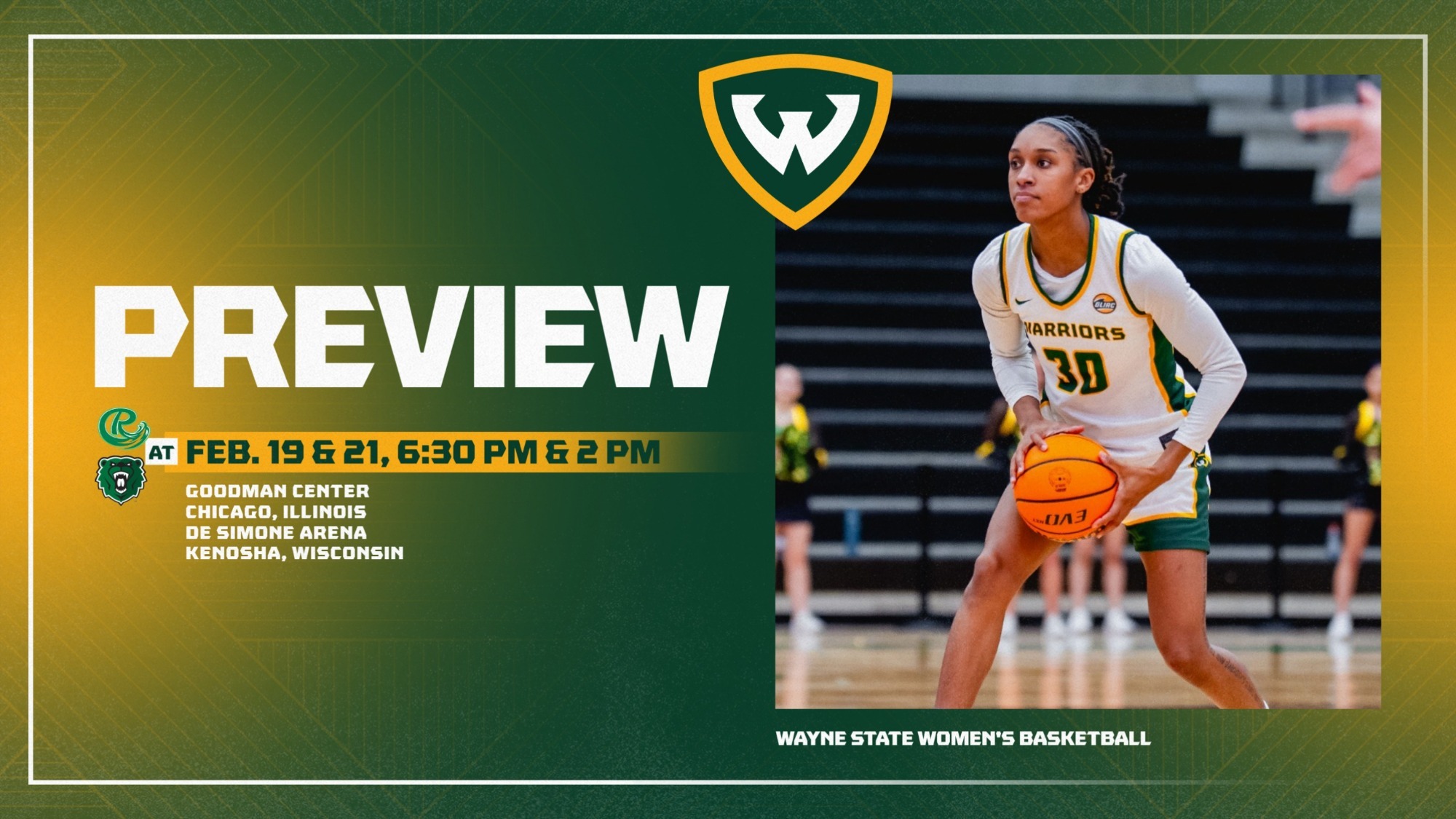 WBB vs. Roosevelt and Parkside Preview Graphic