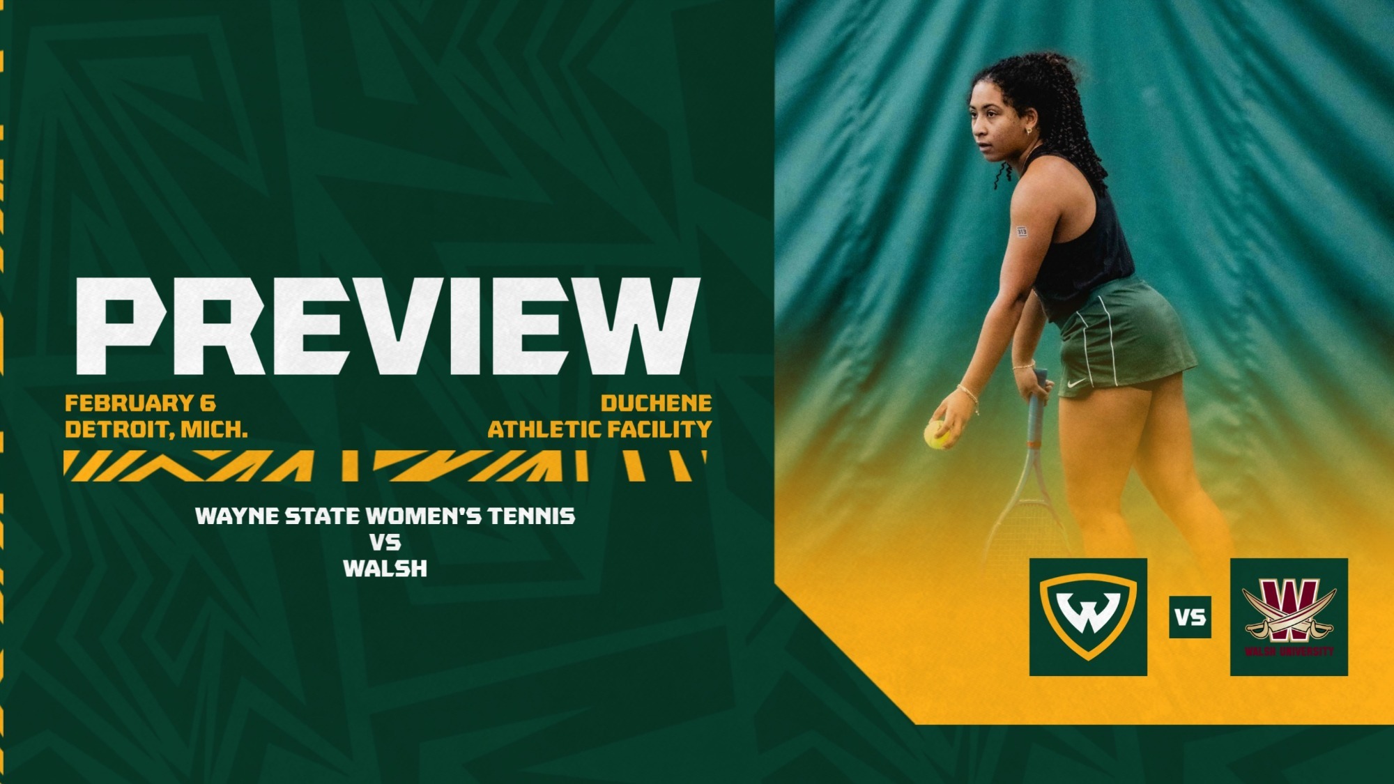 Women's Tennis Preview Graphic vs. Walsh 2026