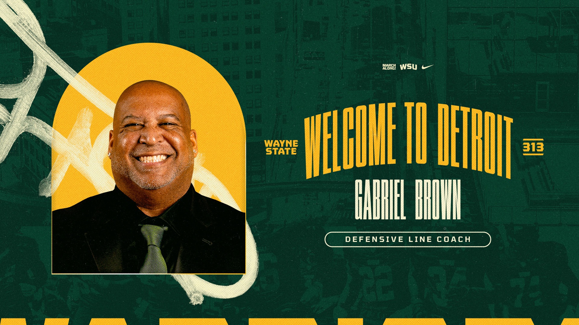 Coach Gabe Brown welcome graphic