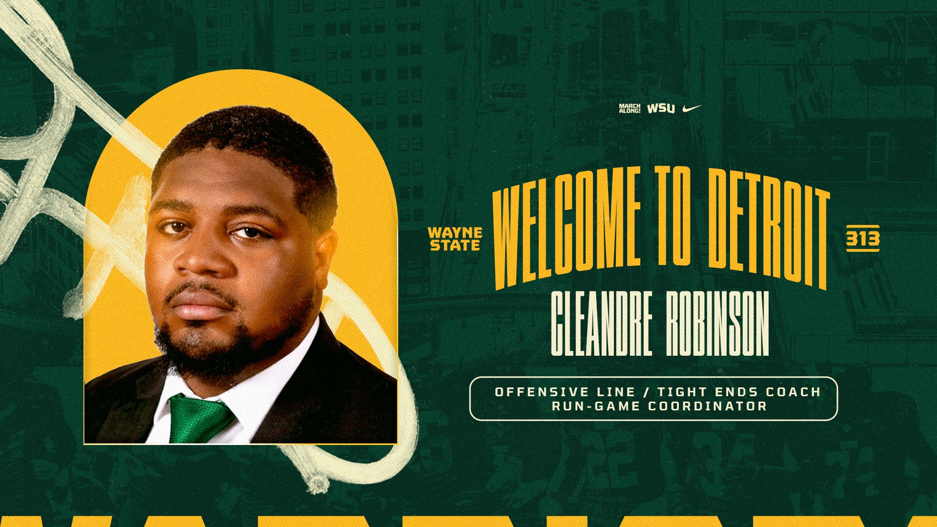 Hiring Graphic - Football Assistant Coach Cleandre Robinson