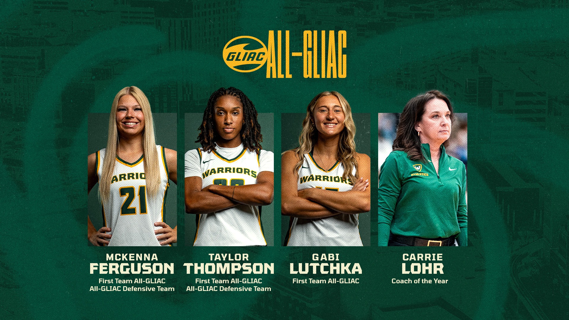 2025-26 Women's Basketball All-GLIAC graphic
