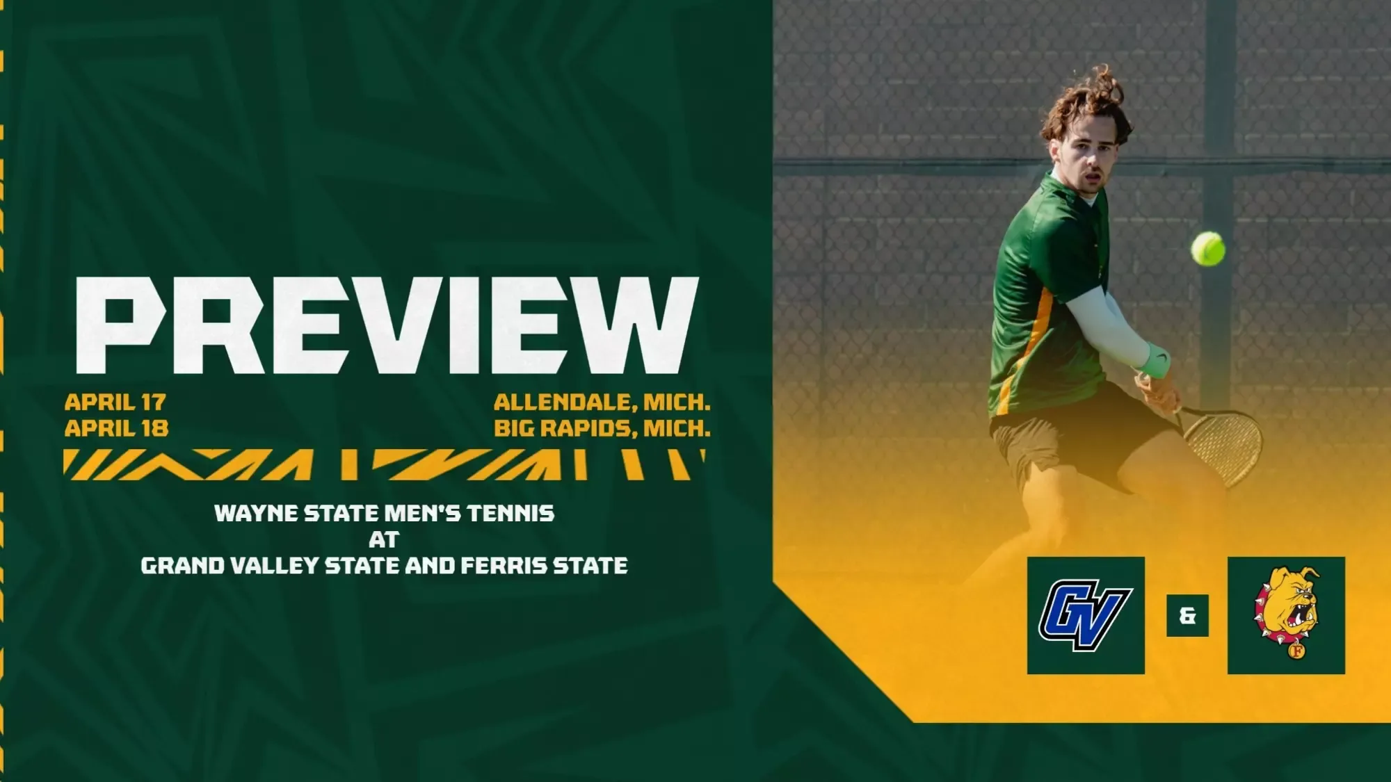 Men's Tennis vs. GVSU and FSU Preview Graphic