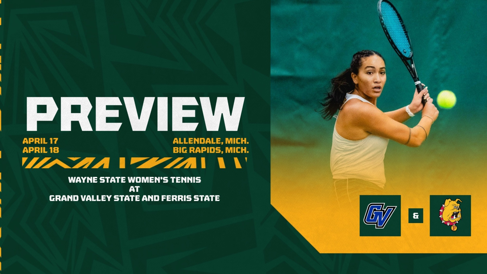 Women's Tennis vs. GVSU and FSU Preview Graphic