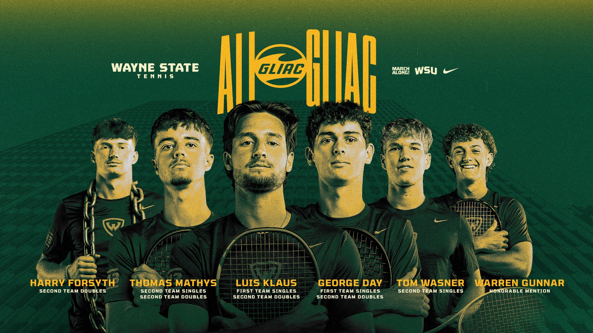 2026 Men's Tennis All-GLIAC Graphic
