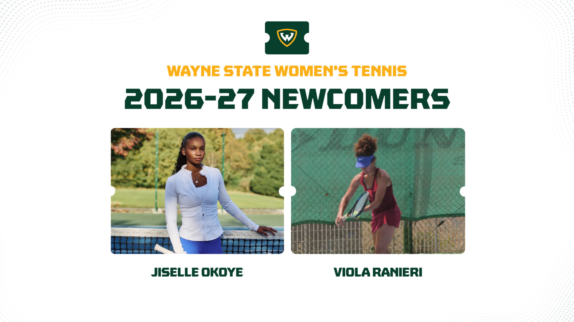 2026-27 Women's Tennis Newcomers