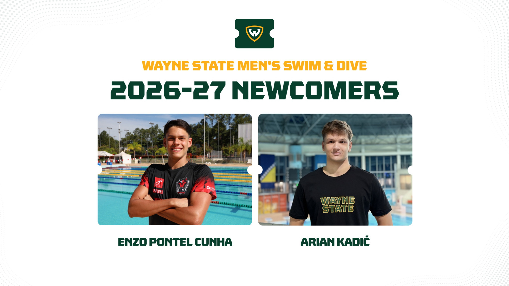 2026-27 Men's Swim & Dive Newcomers
