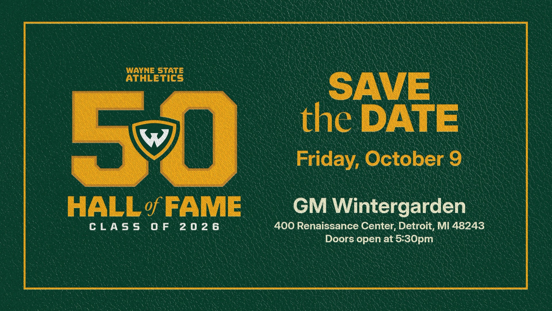 2026 Hall of Fame - Save the Date