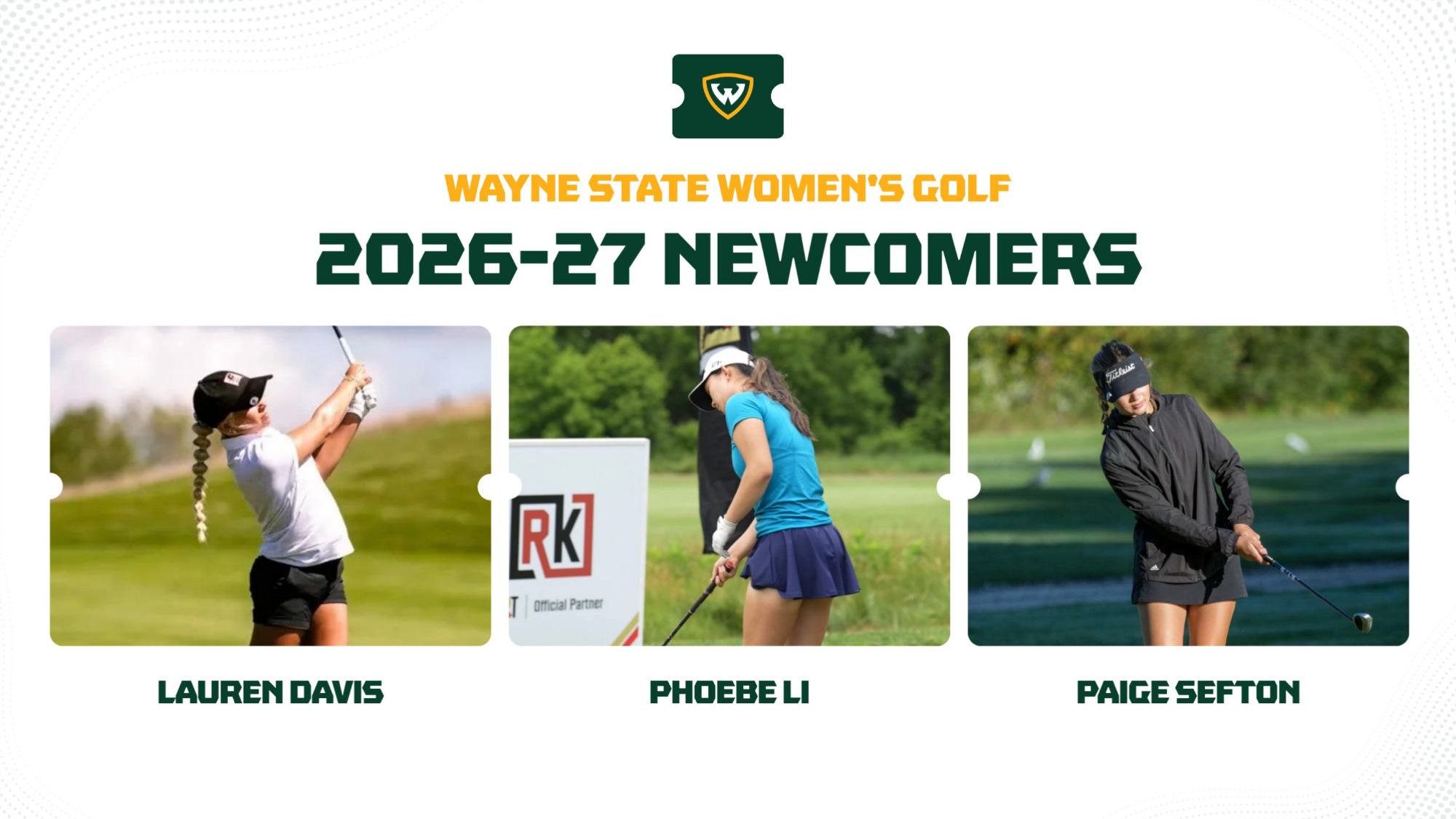 2026-27 WGOLF Newcomers