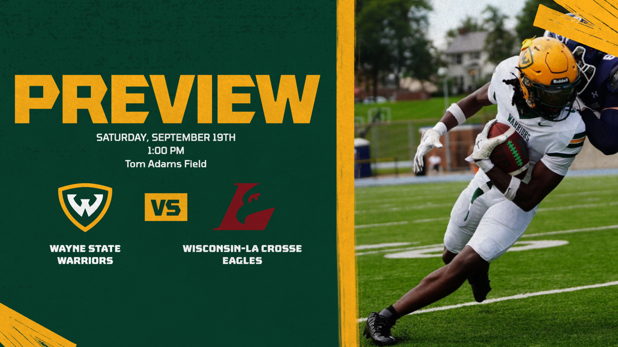 Football vs UWL preview graphic 