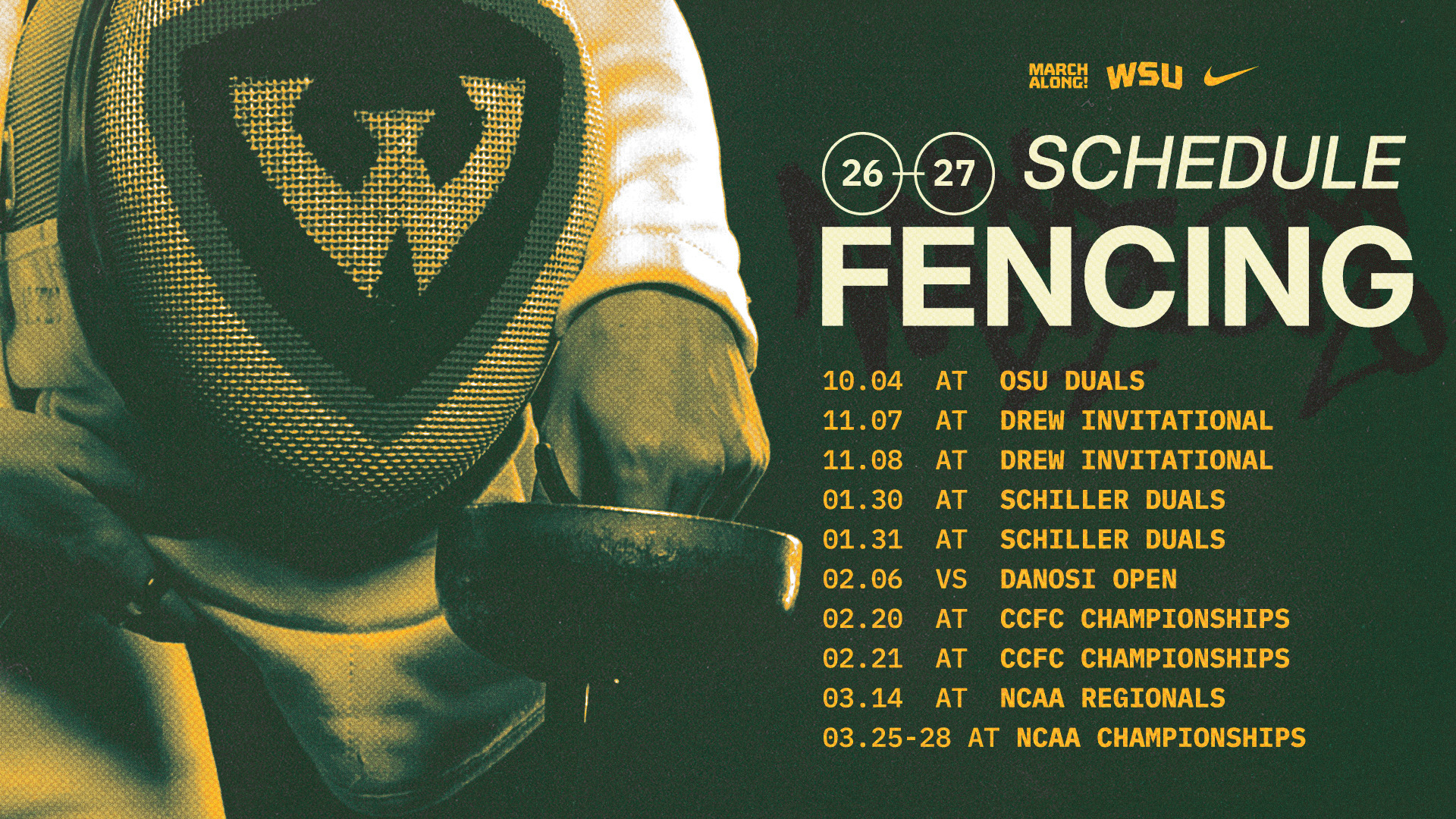 Fencing Schedule 2026-27
