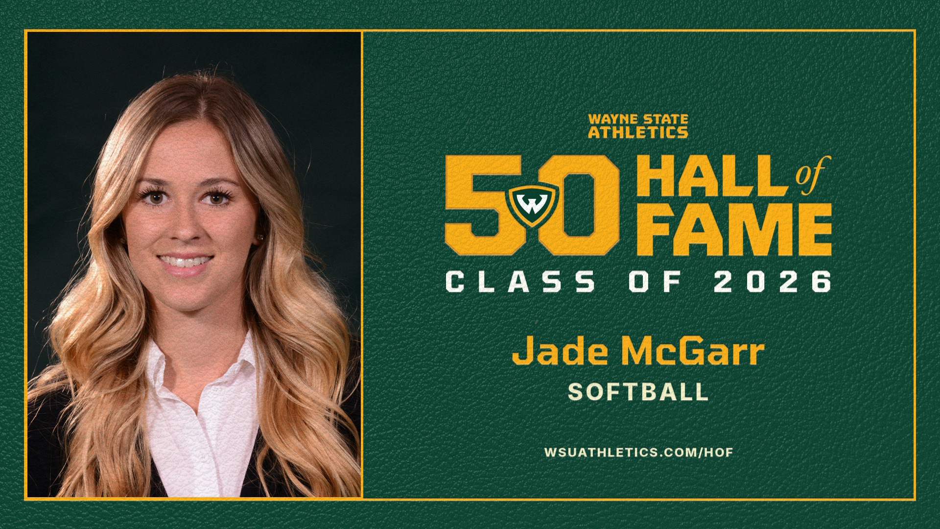 2026 Jade McGarr HOF Graphic
