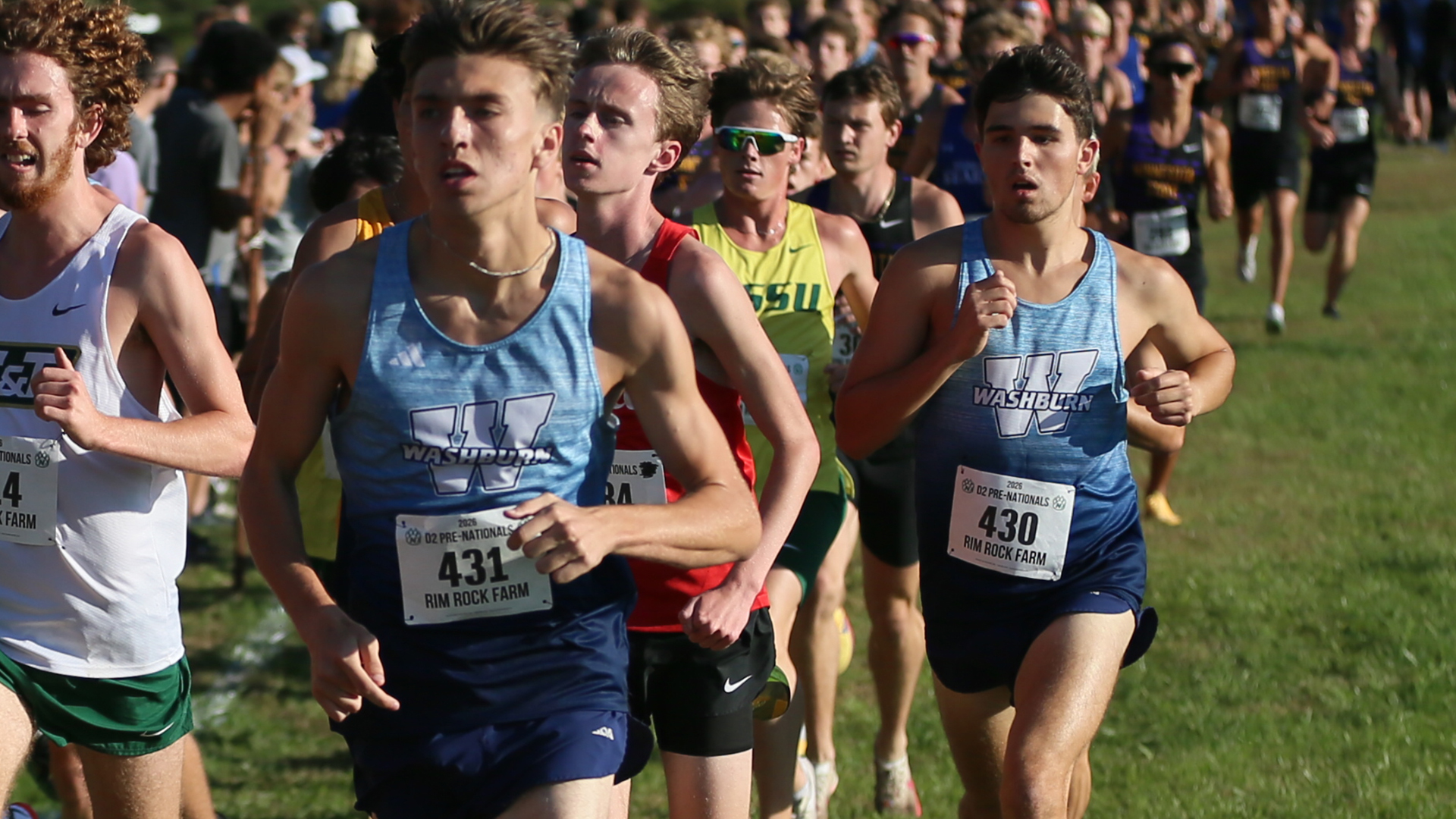 Washburn Ichabod men's and women's cross country at the NCAA D2 Pre-Nationals at Rim Rock Farms