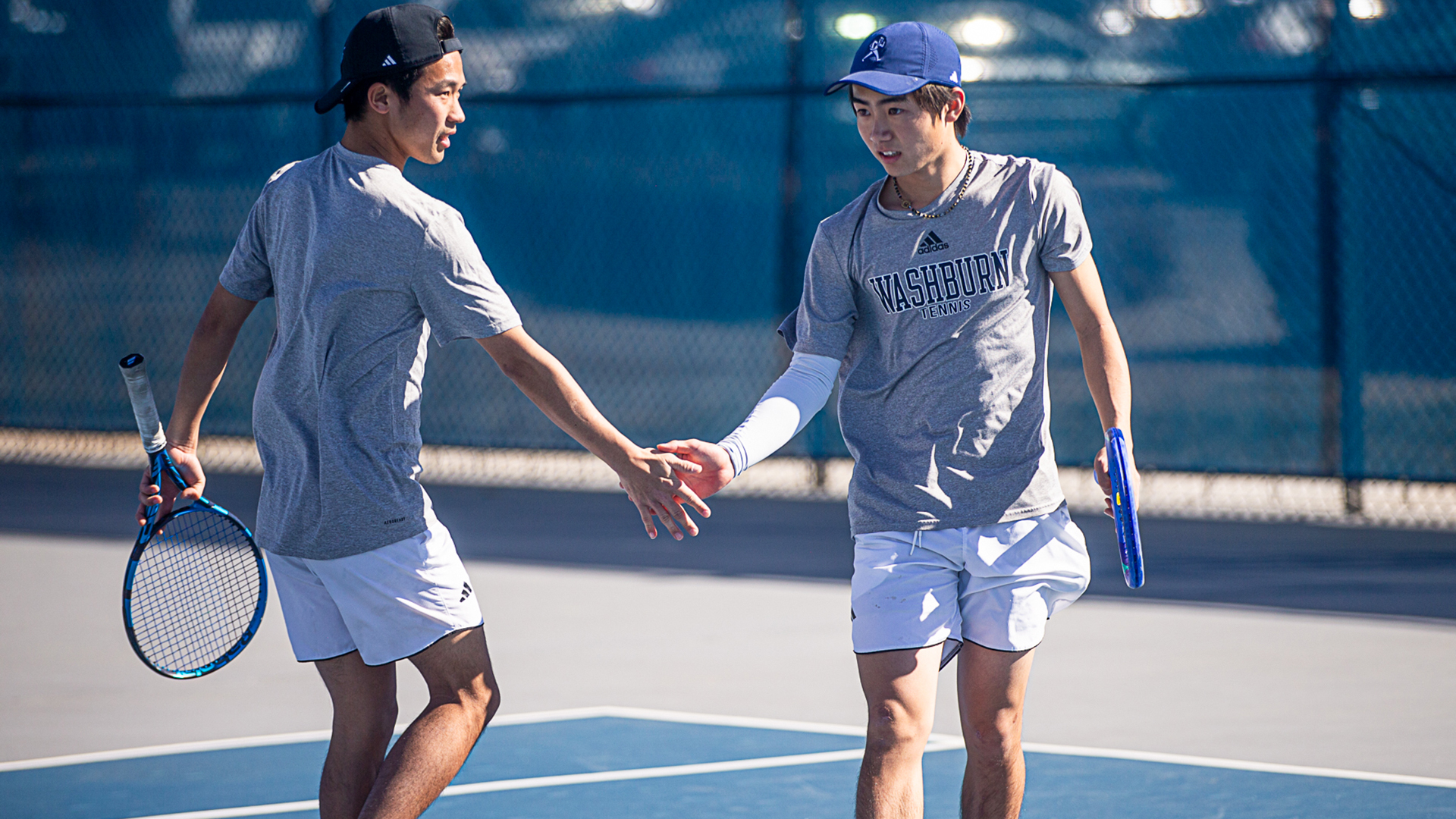 Washburn men's tennis vs Pratt CC - Feb. 27, 2026.
