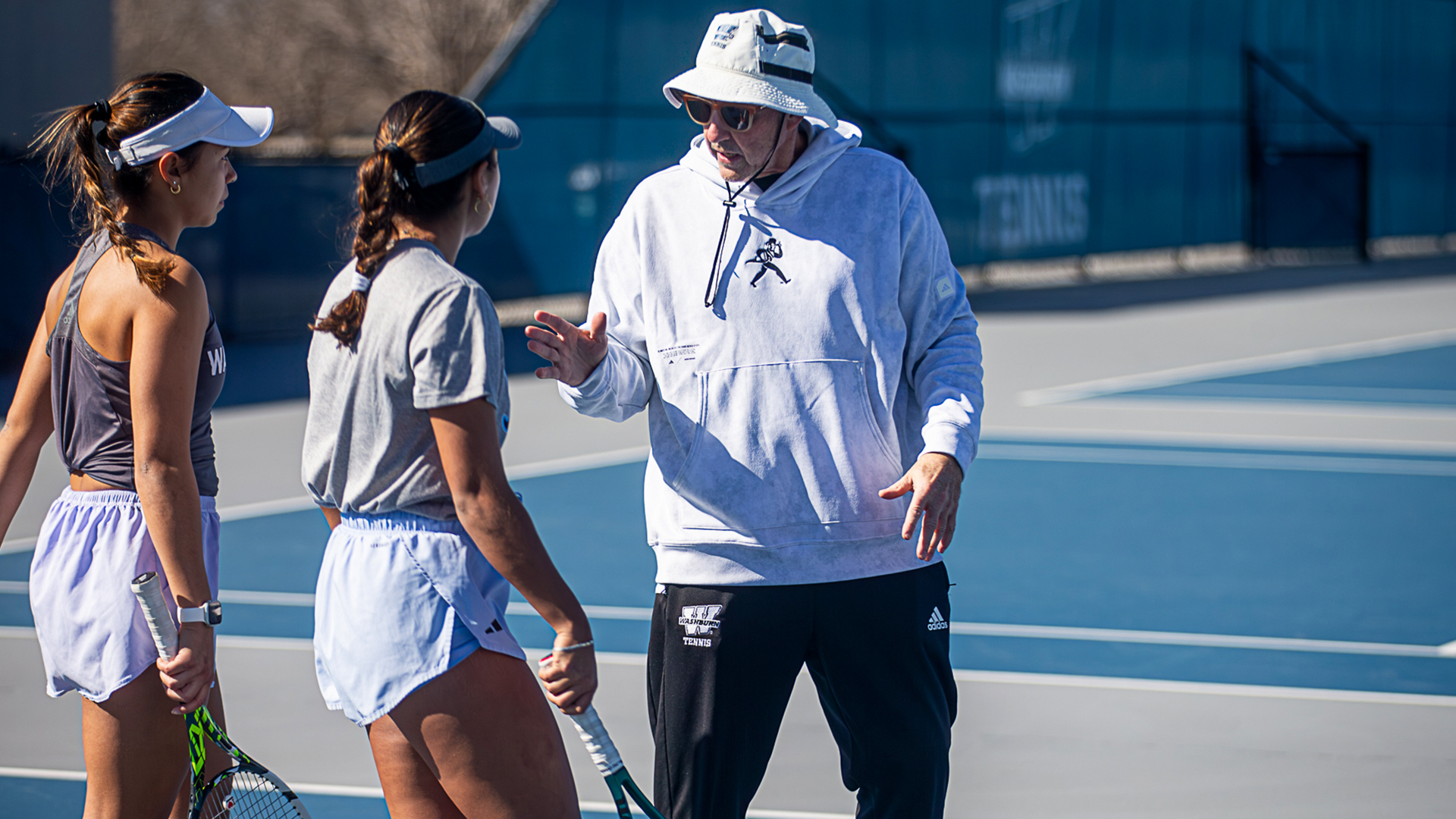Washburn women's tennis vs Pratt CC - Feb. 27, 2026.