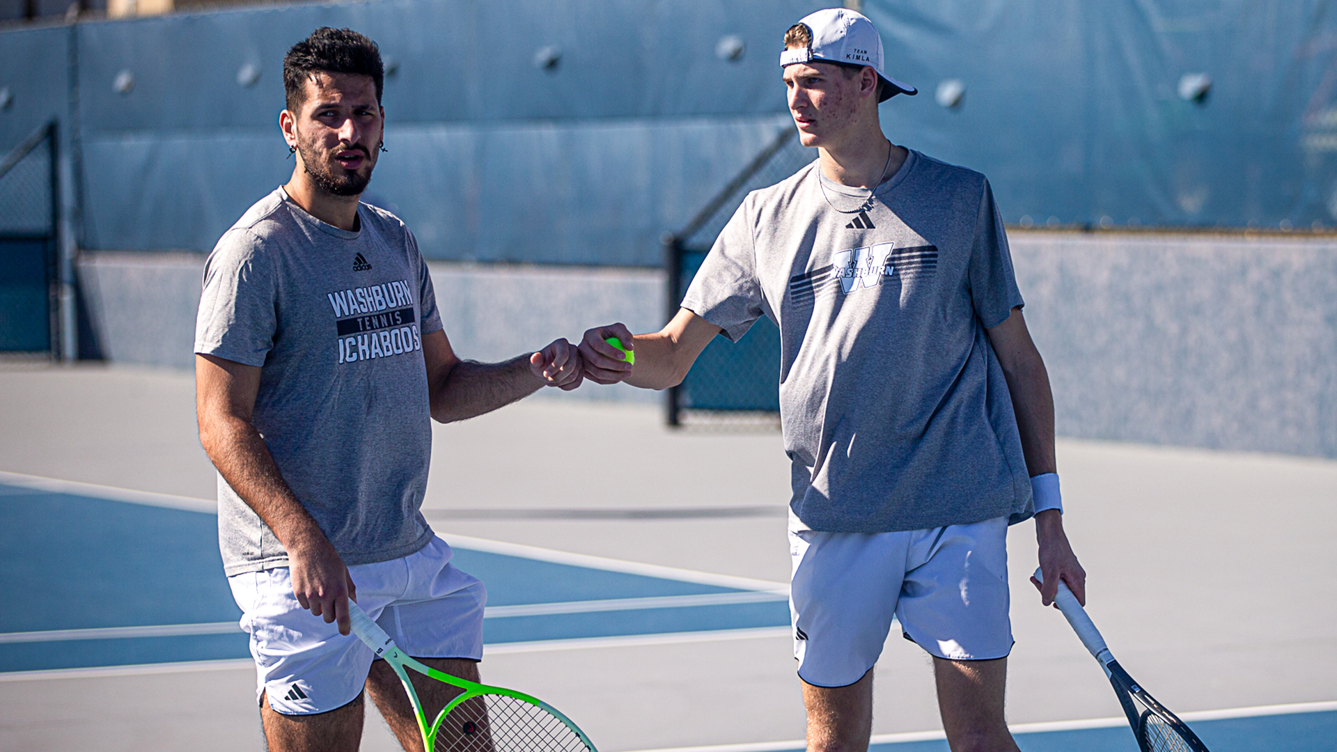Washburn men's tennis vs Pratt CC - Feb. 27, 2026.