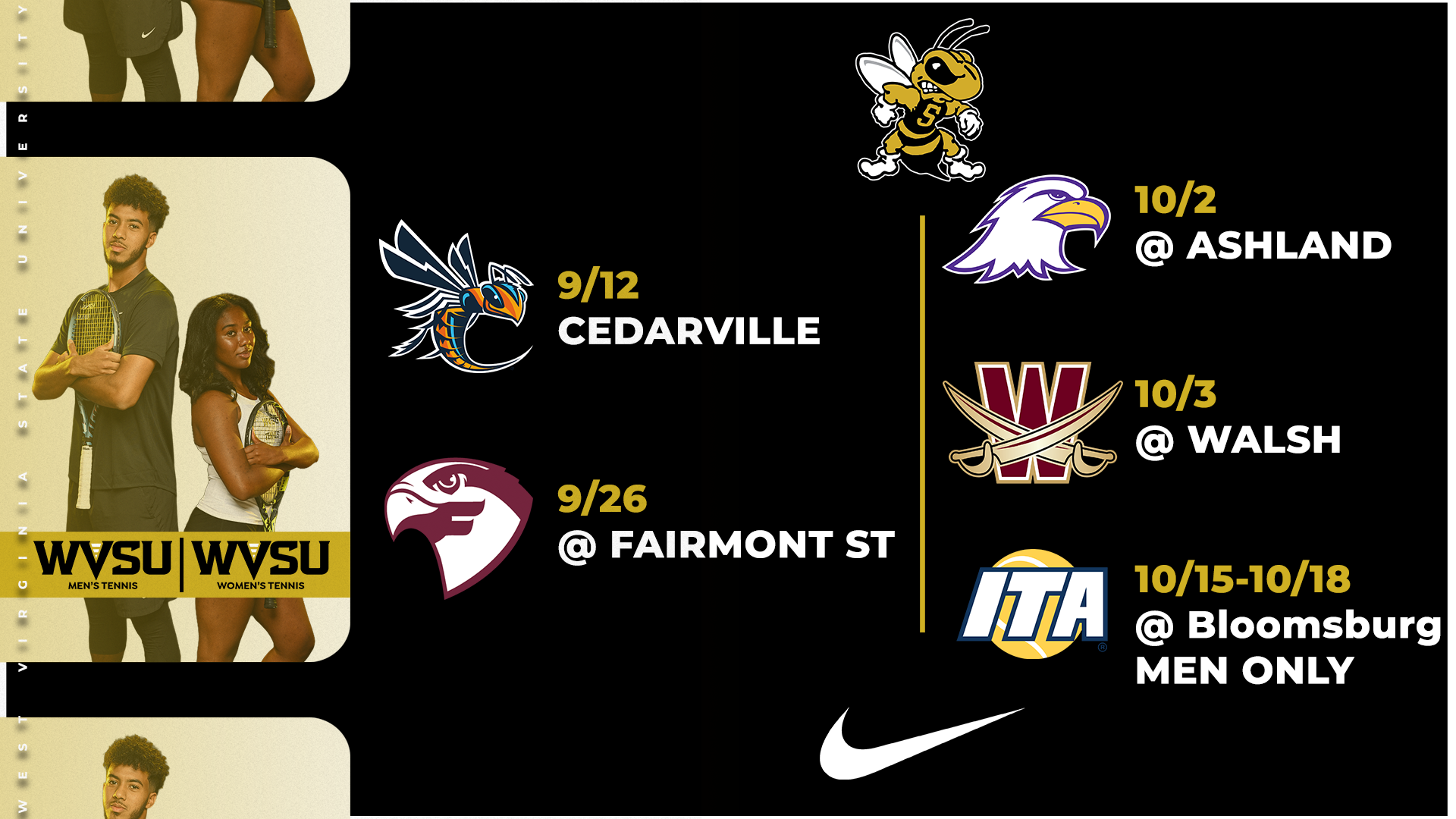 Fall 2026 tennis schedule