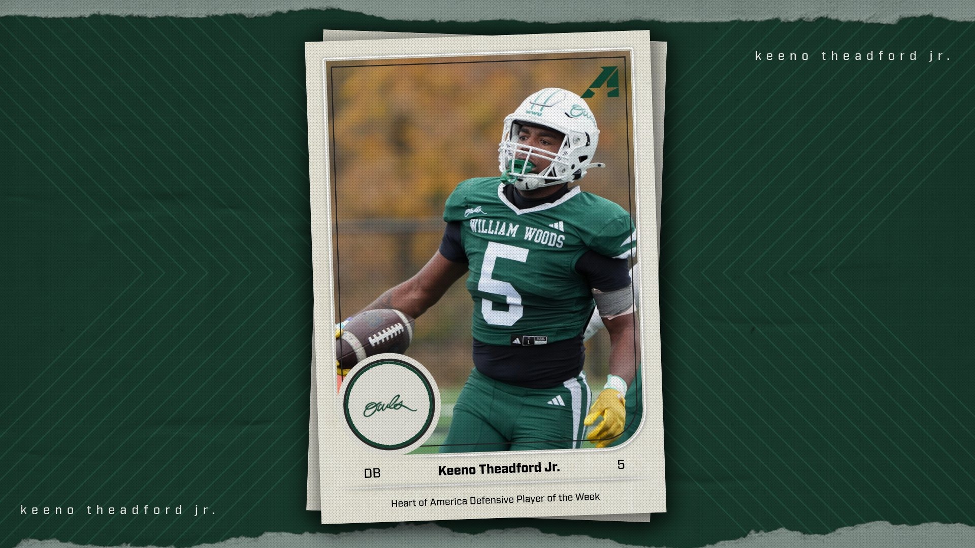 Keeno Theadford Jr. Recieves Defensive Player of the Week Honors