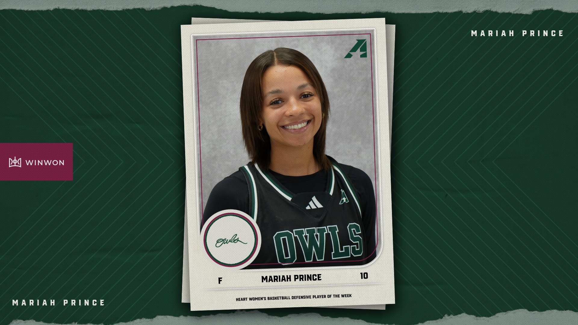 Prince Named Heart Defensive Player of the Week