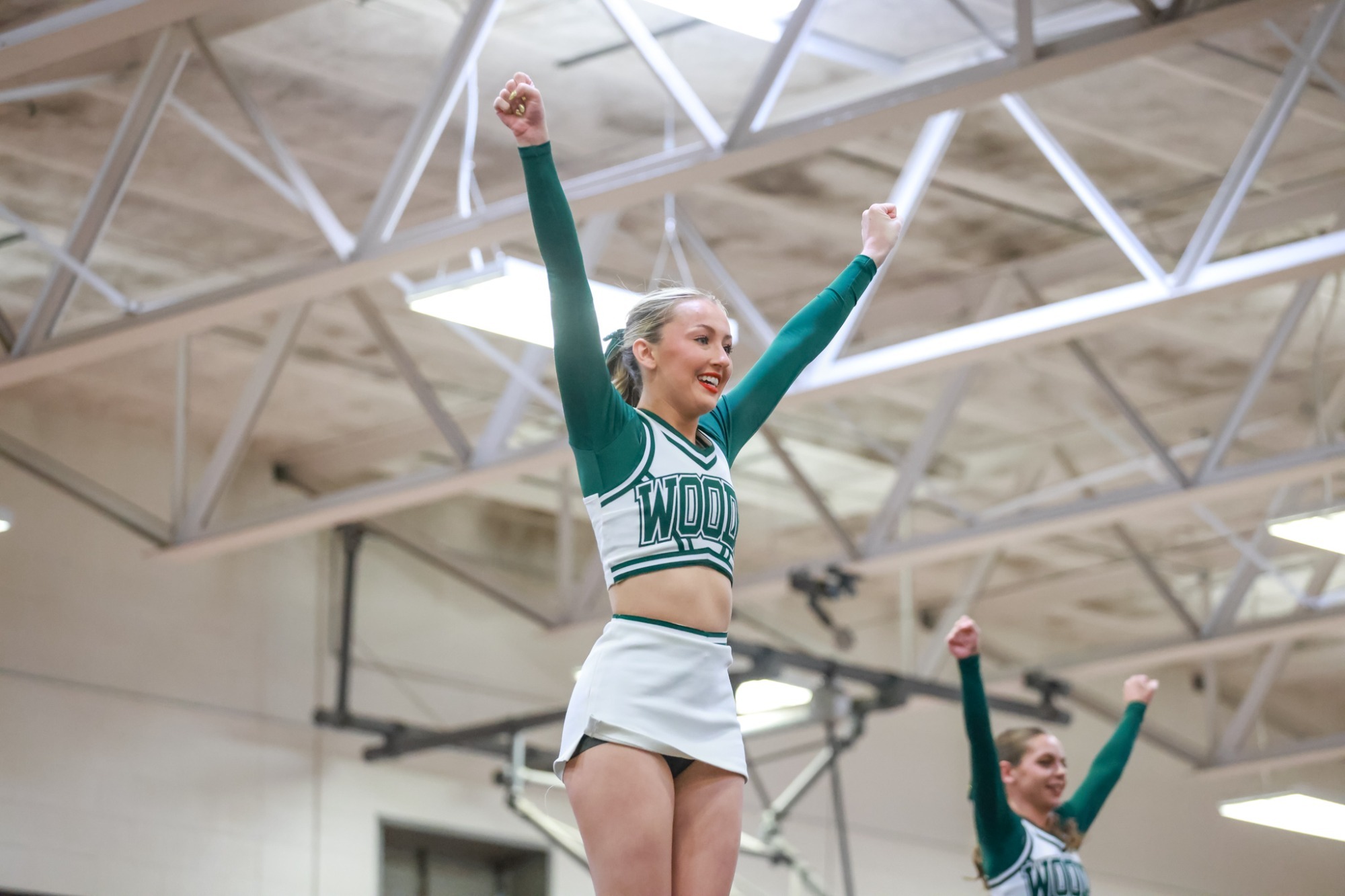 William Woods competitive cheerleading in the Viking Challenge Duals.
