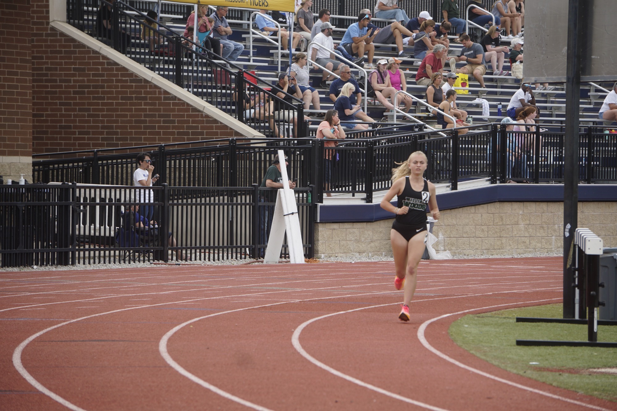 William Woods's Hailey Gerard runs in a track event.