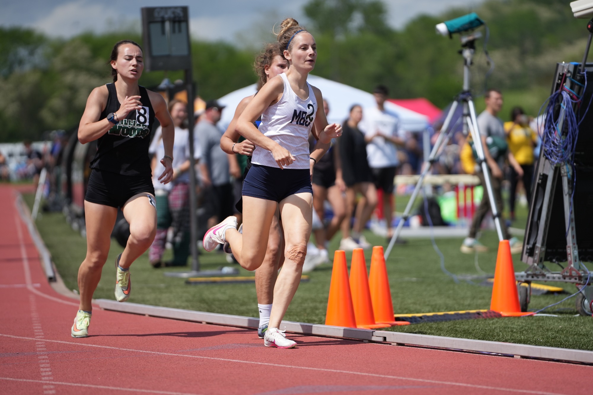 William Woods's Myra Baker runs in a track event.