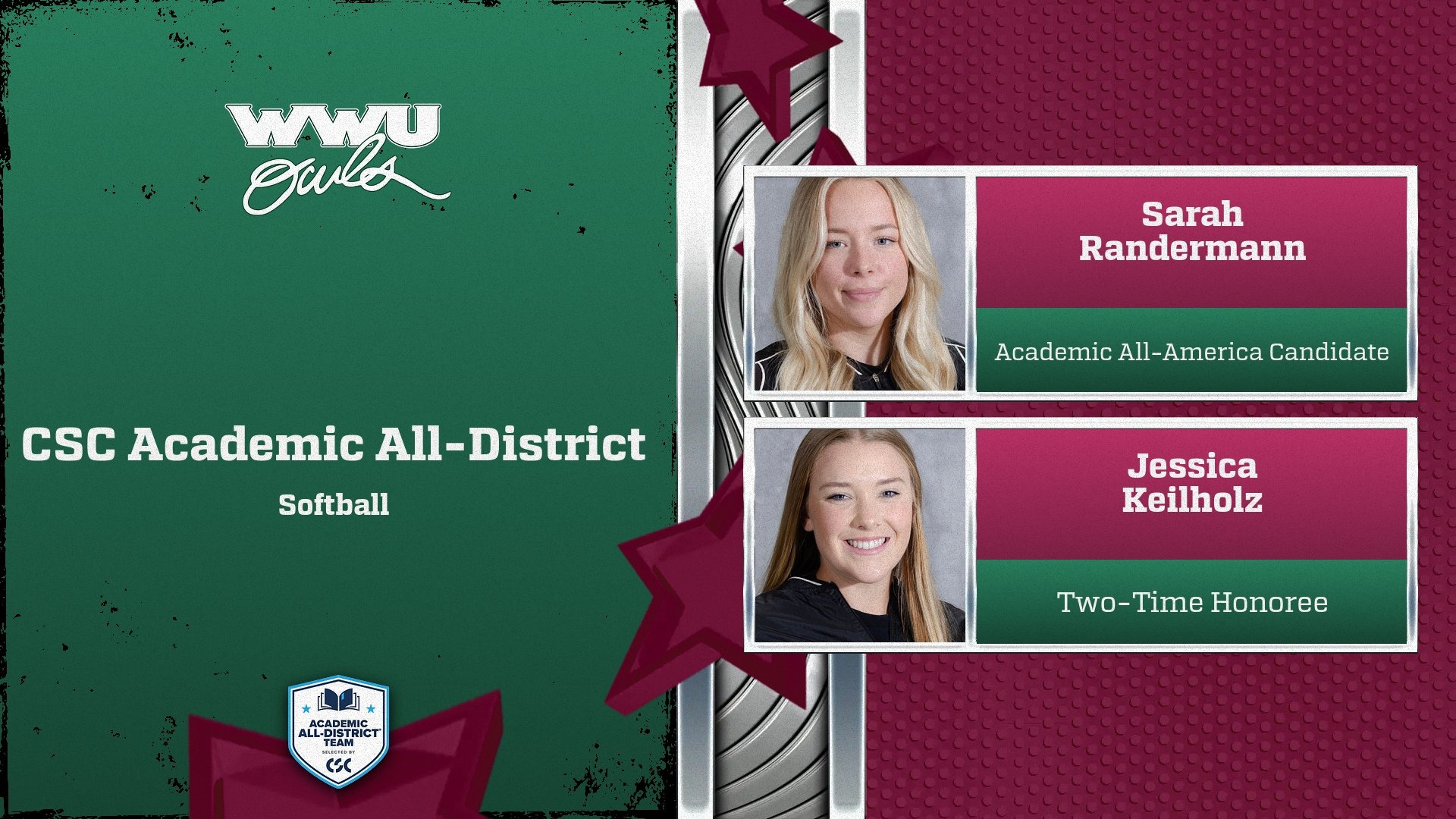 Randermann and Keilholz Named to CSC Academic All-District® Team