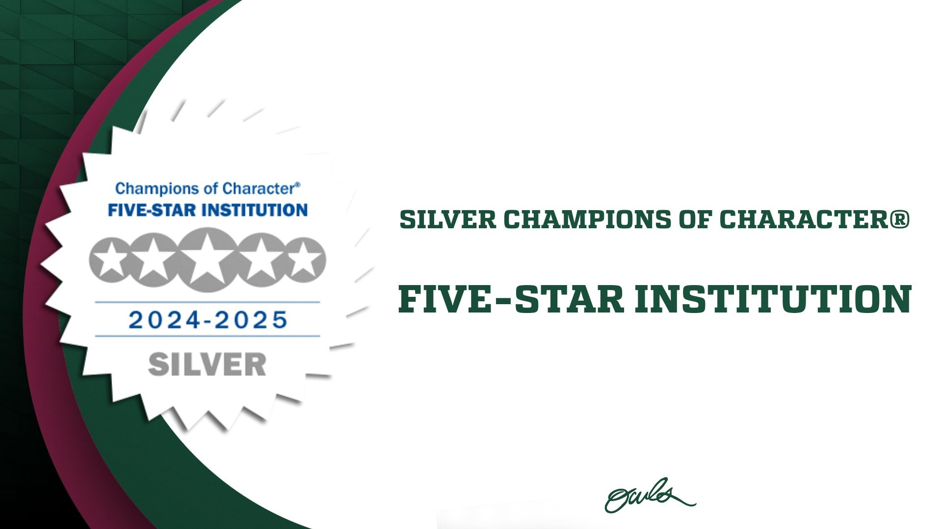 WWU Athletics Receives Silver Champions of Character® Five-Star Institution