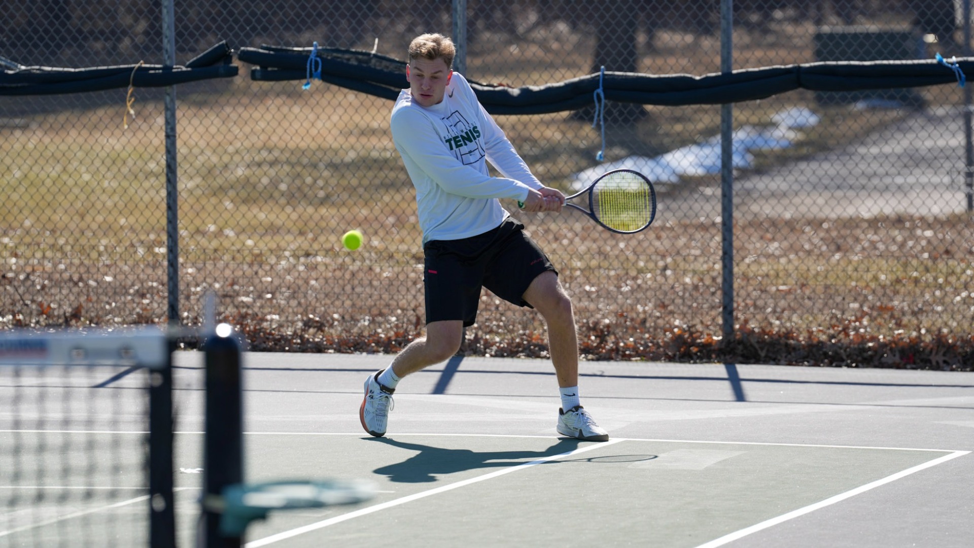 Owls Fall Short at Morningside (Owls Player Returns Ball)