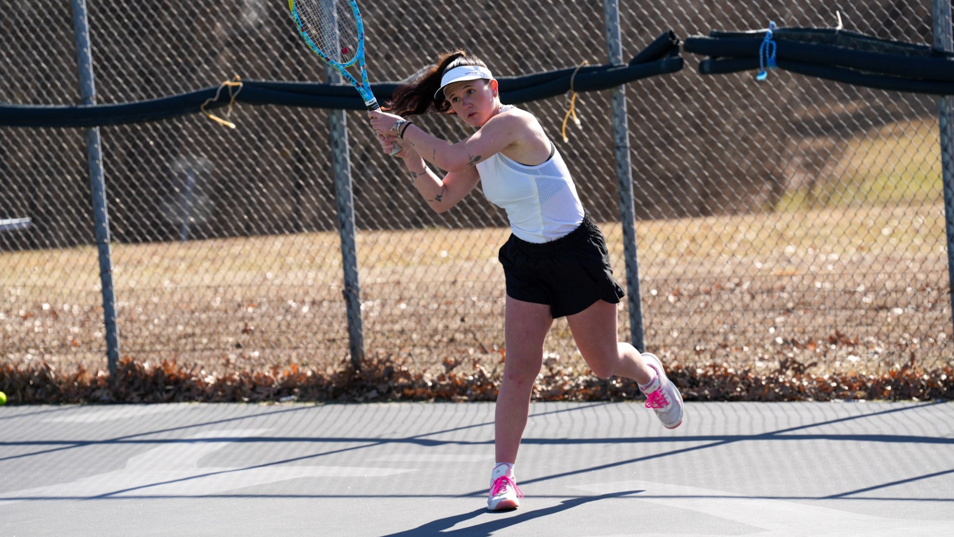 The Woods Take Top 25 Matchup over Morningside (Grasset with a forehand return)
