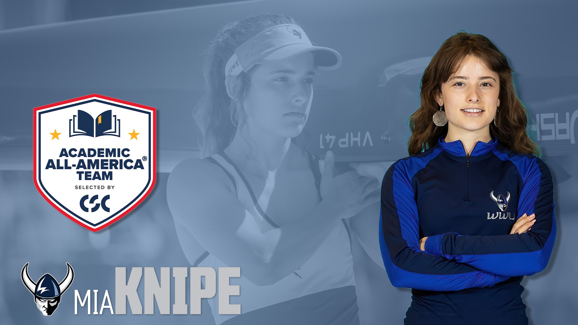 Mia Knipe Academic All-America Graphic