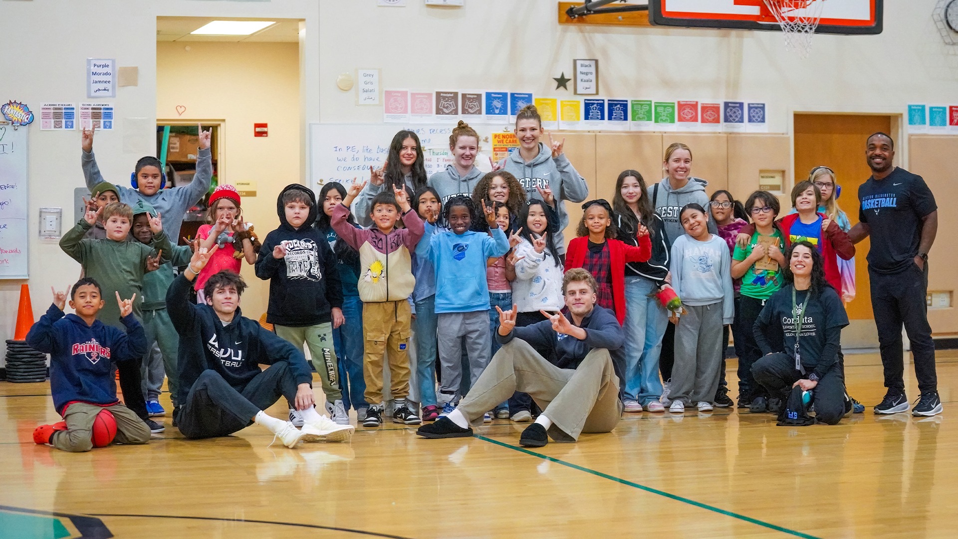 WWU Basketball Visits Cordata Elementary School