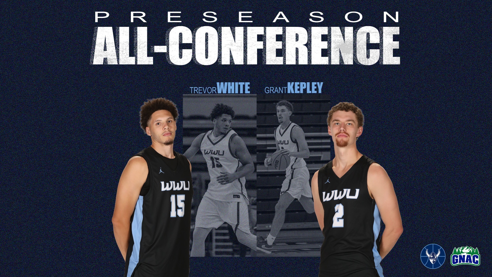 Men's Basketball Preseason All-GNAC - Trevor White and Grant Kepley