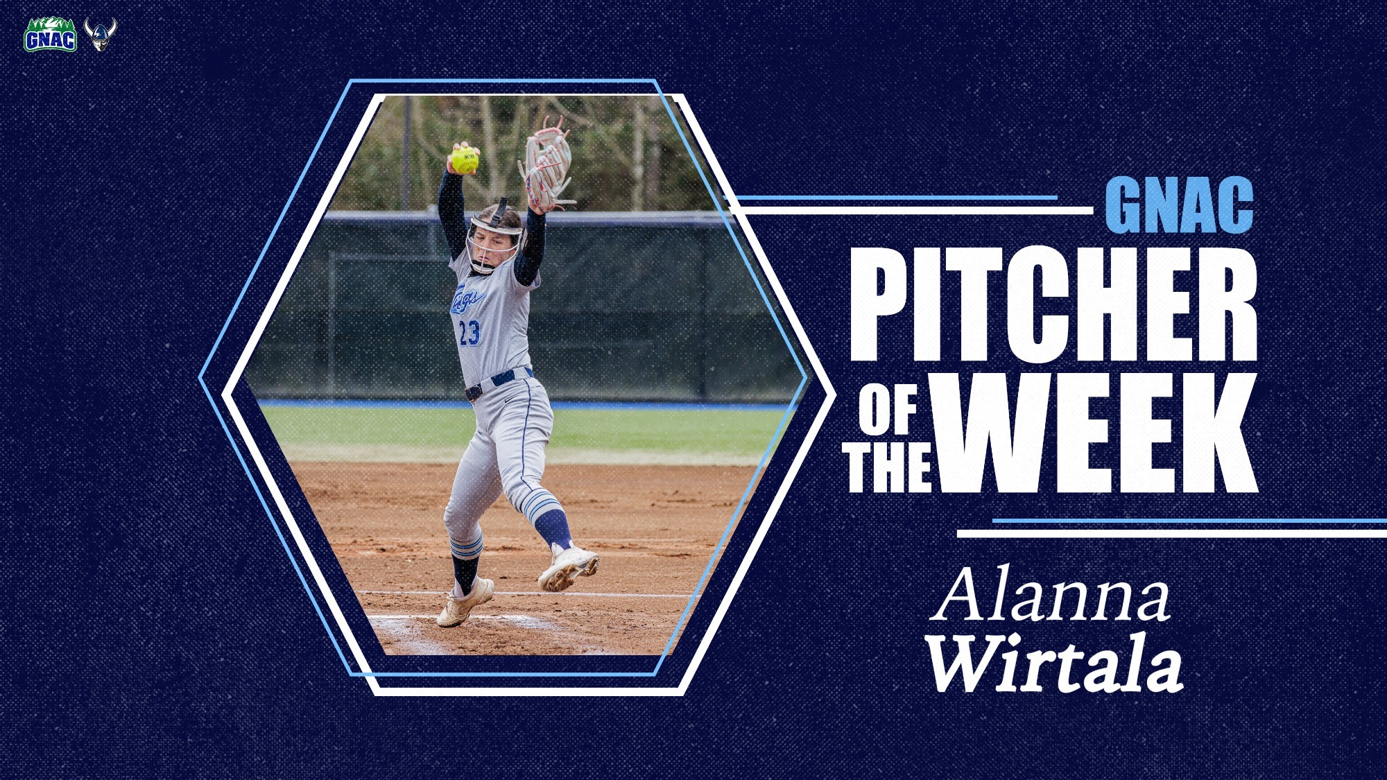 Alanna Wirtala Selected GNAC Softball Pitcher of the Week