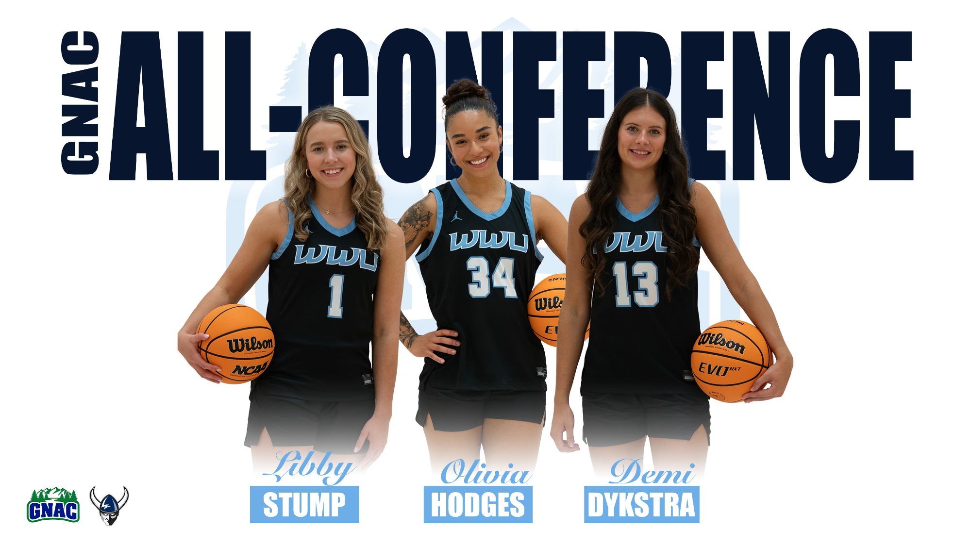 2025-26 All-GNAC Graphic for Women's Basketball