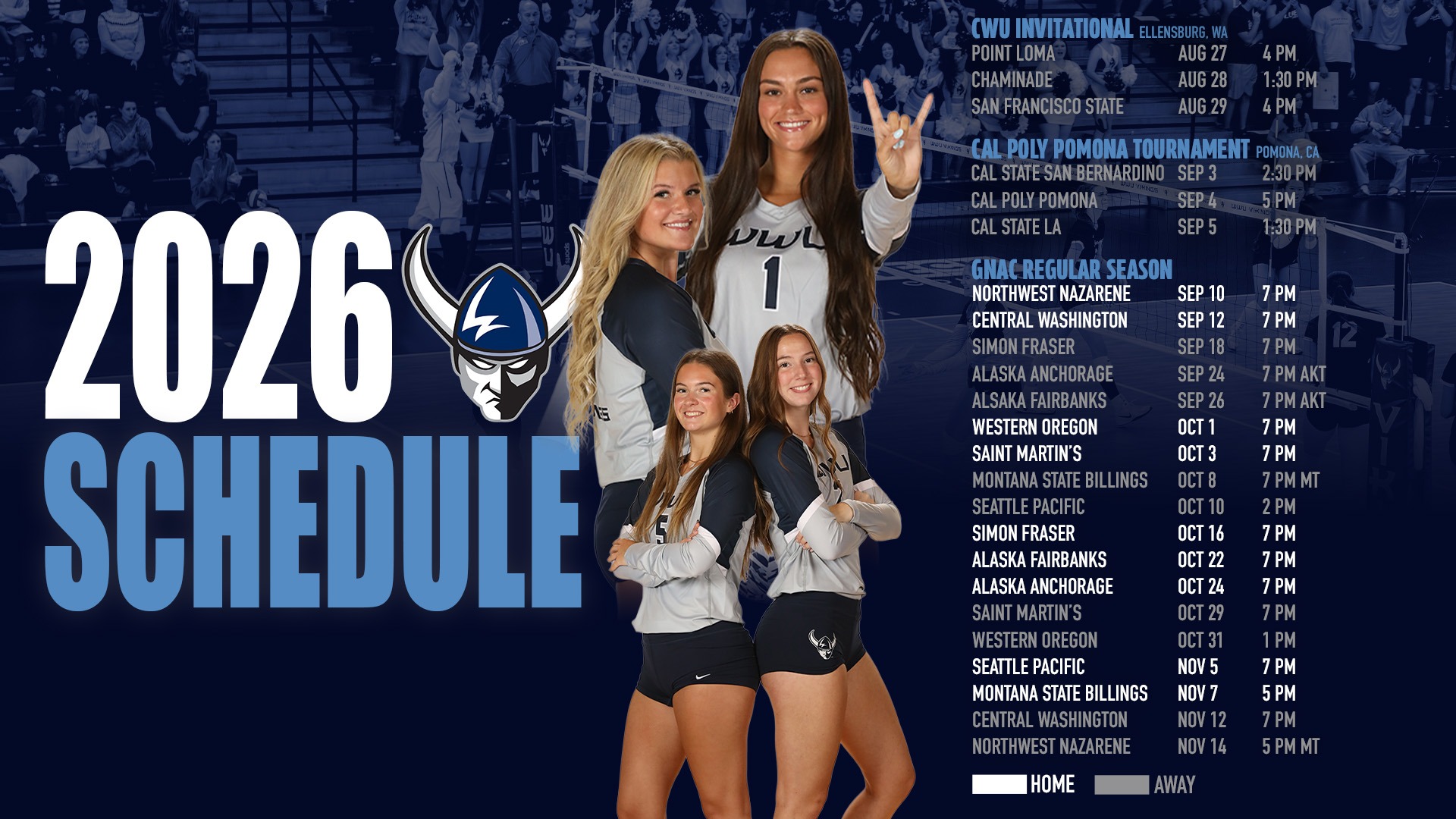 2026 WWU Volleyball Schedule