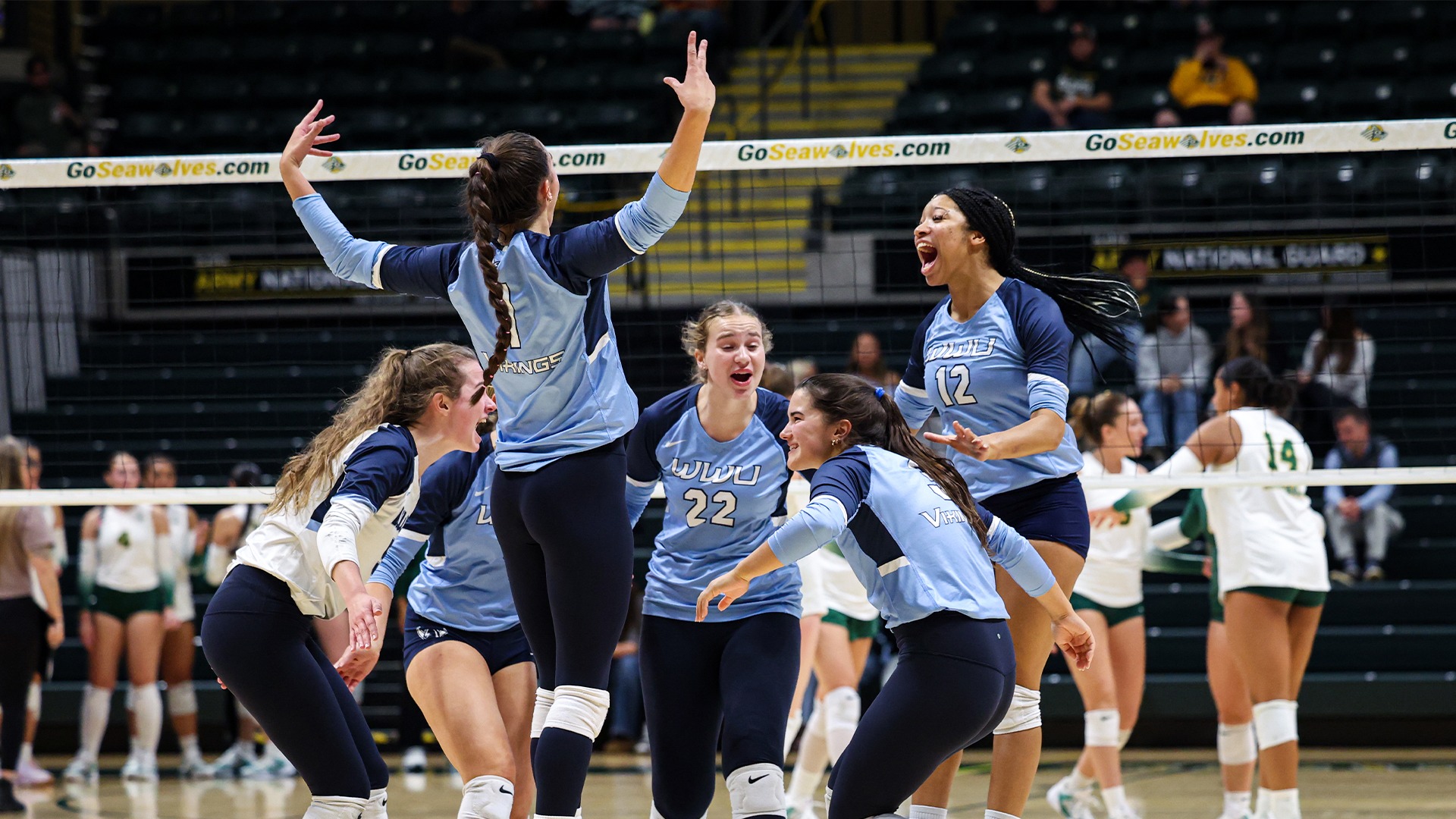 Volleyball Recap at UAA - Team Celebration Shot